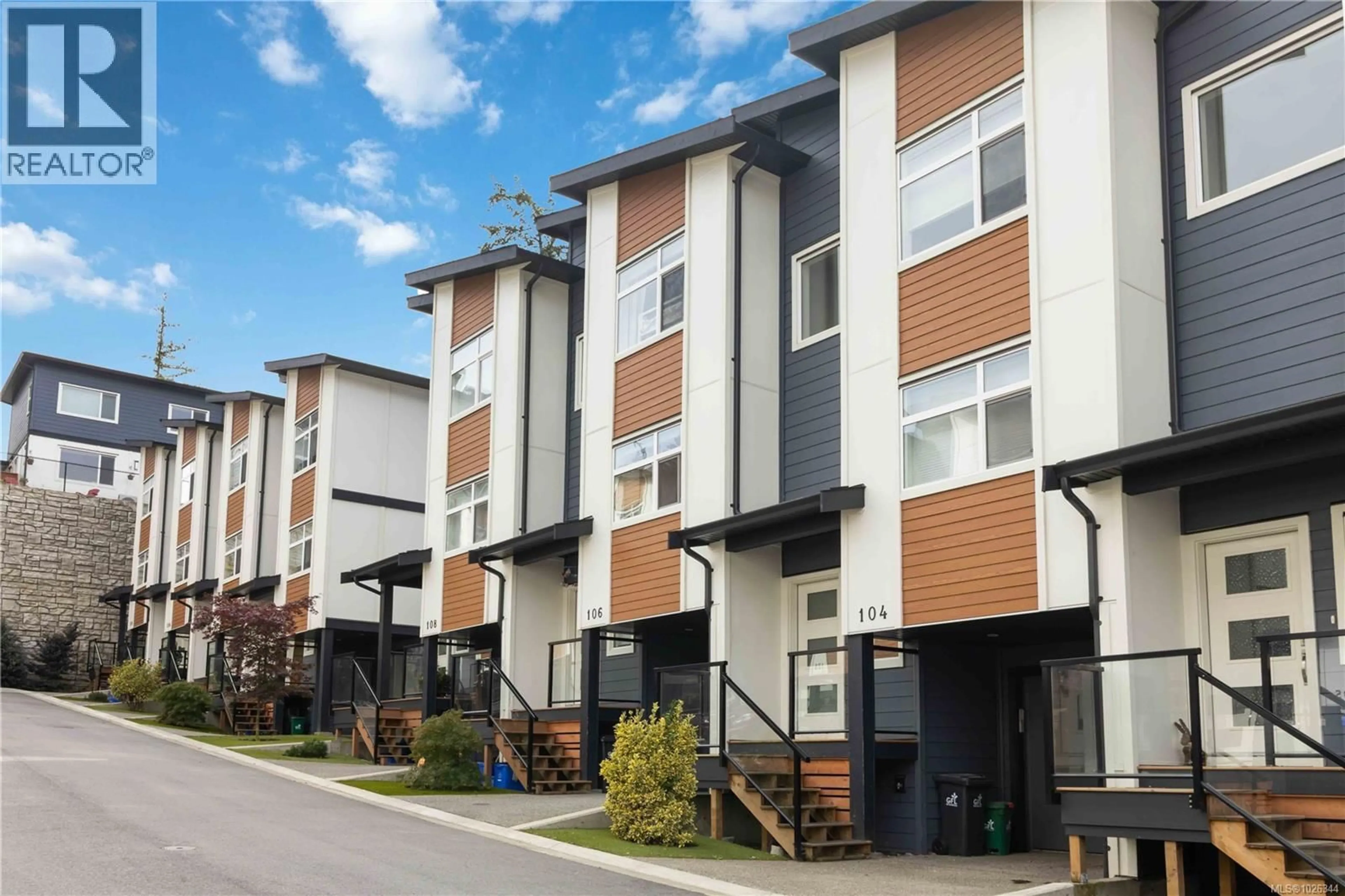 Home with vinyl exterior material, street for 106 - 3429 HAPPY VALLEY ROAD, Langford British Columbia V9C2X9