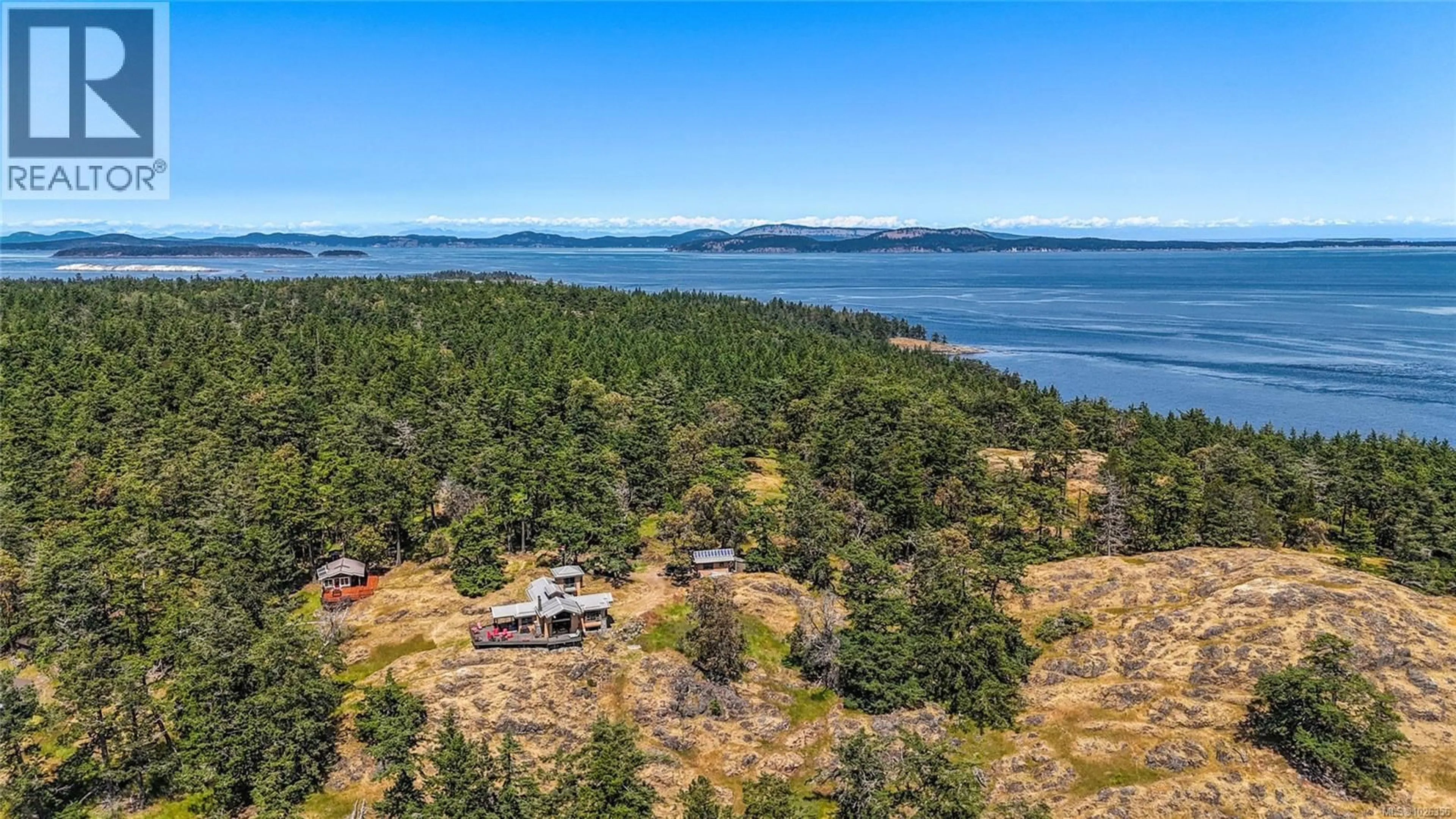 A pic from outside/outdoor area/front of a property/back of a property/a pic from drone, water/lake/river/ocean view for 730 TREETOPS SPUR, Sidney Island British Columbia V8M1W3