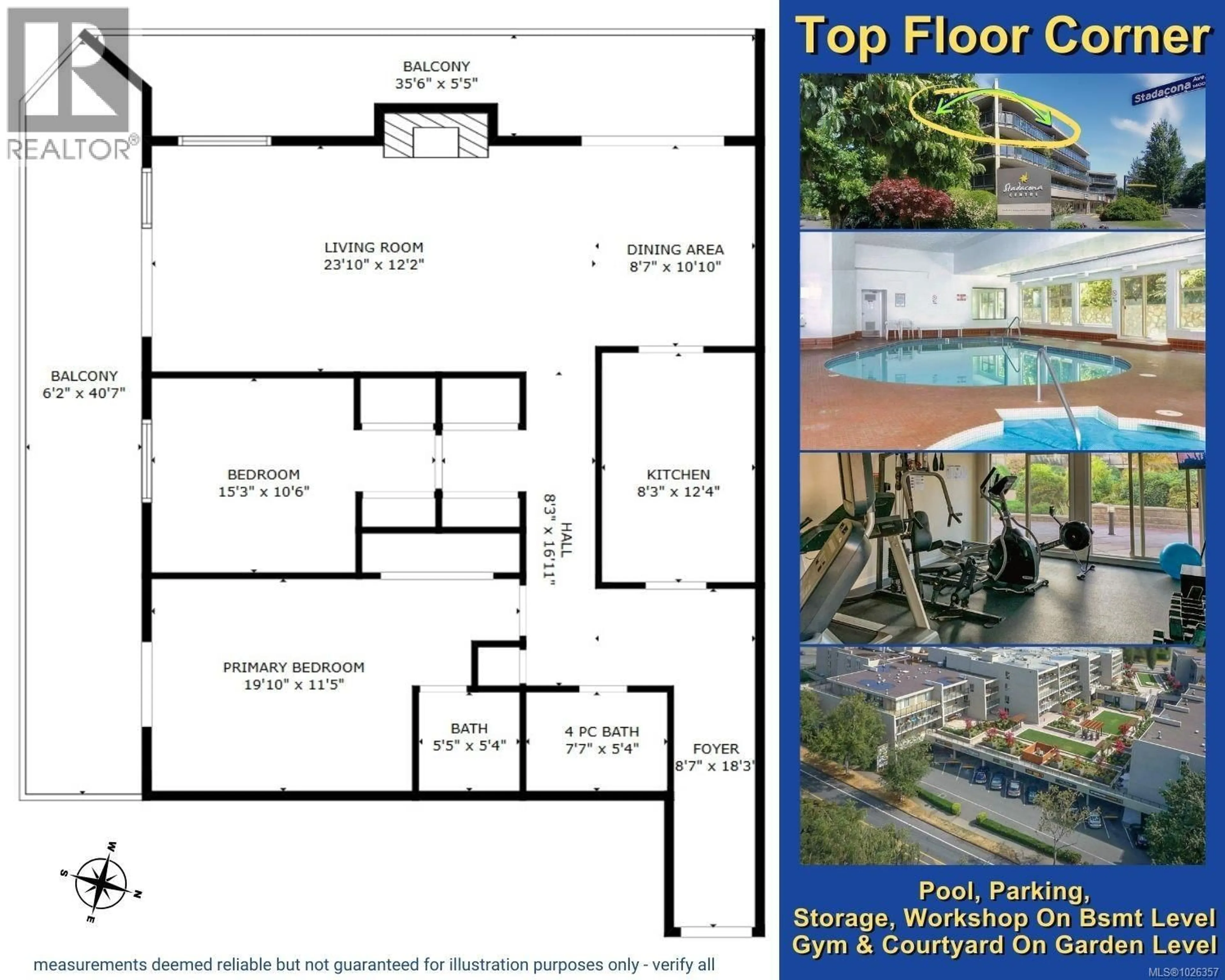 Floor plan for 414 - 1419 STADACONA AVENUE, Victoria British Columbia V8S5J3