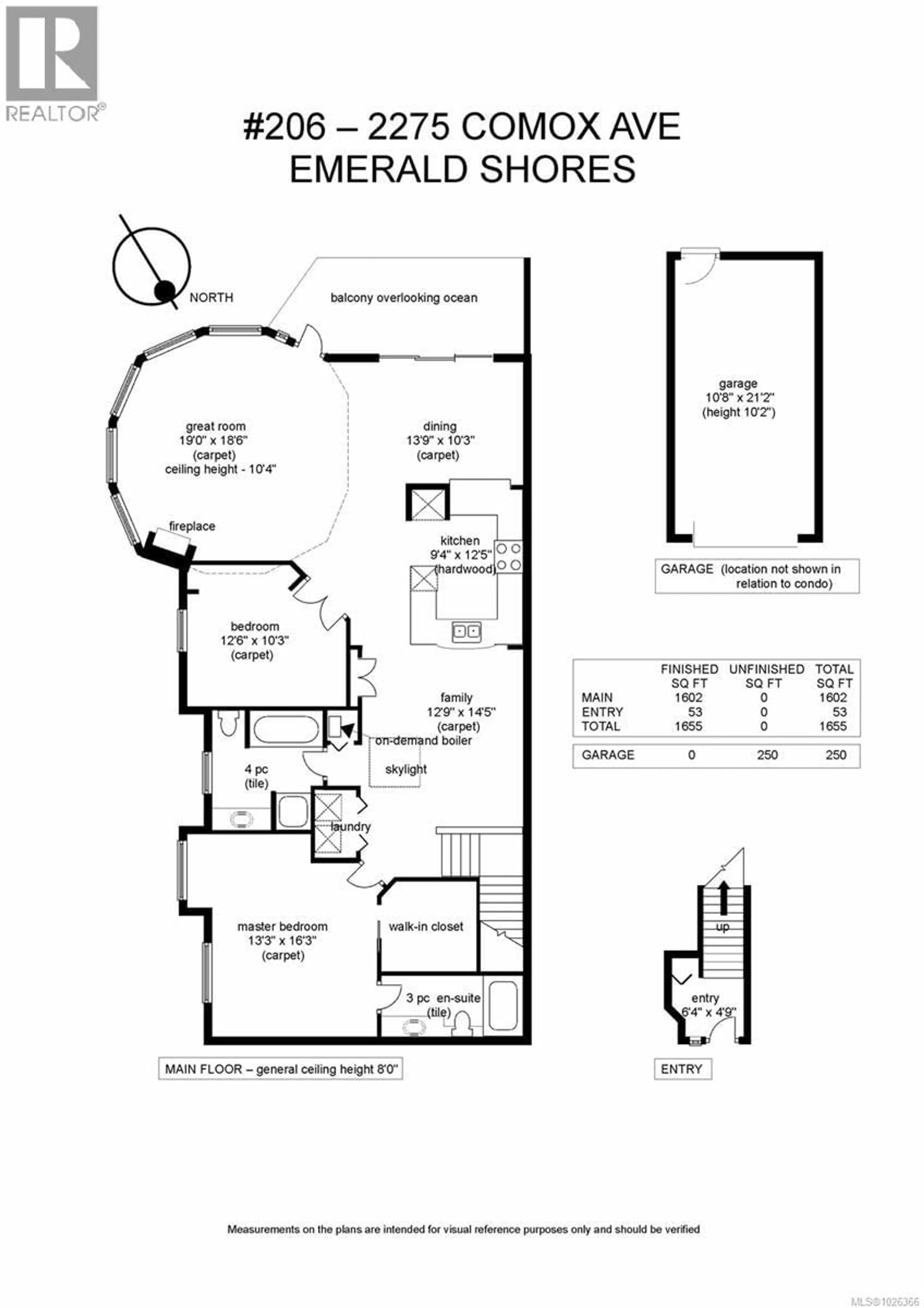 Floor plan for 206 - 2275 COMOX AVENUE, Comox British Columbia V9M1X6