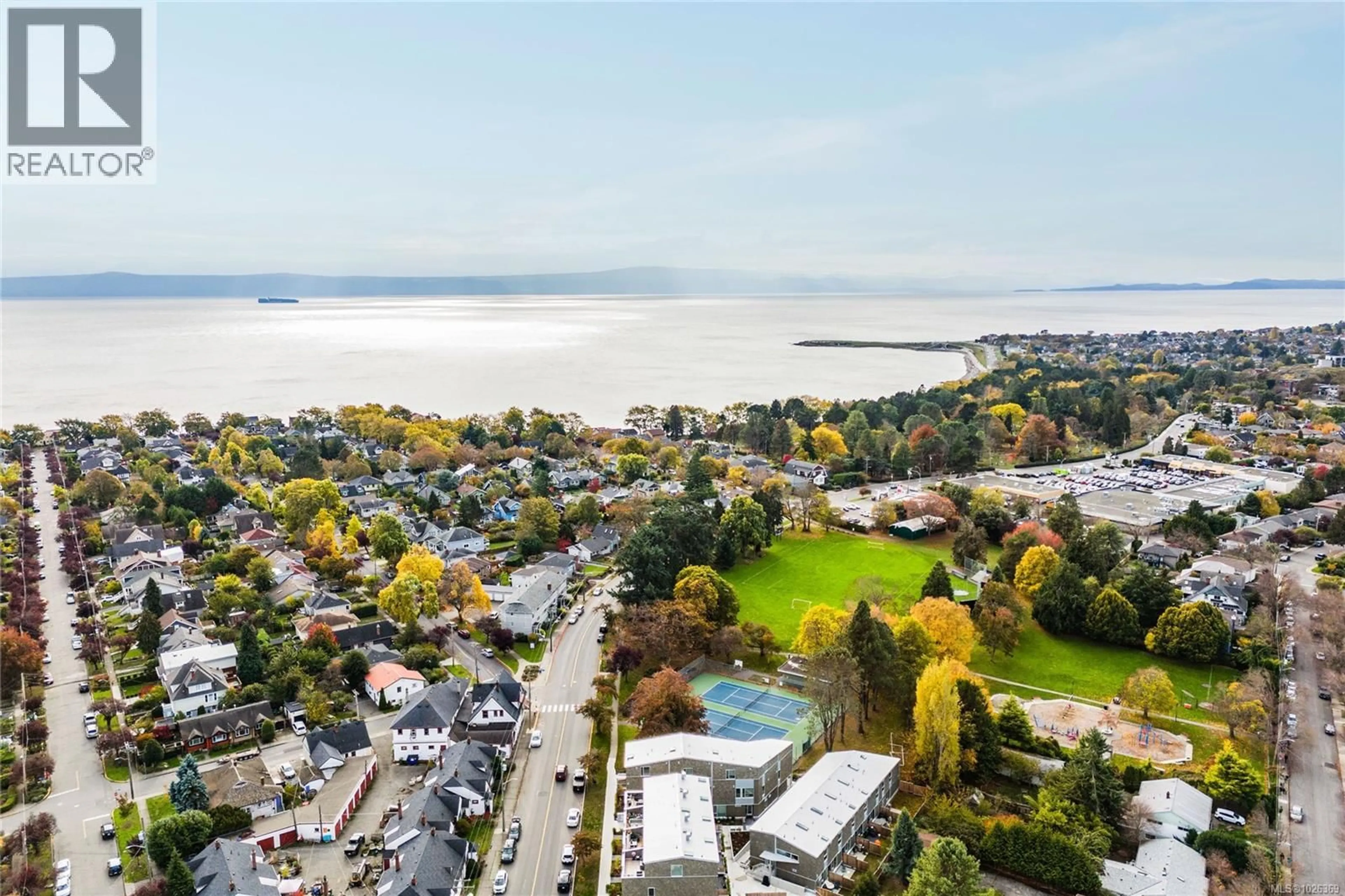 A pic from outside/outdoor area/front of a property/back of a property/a pic from drone, water/lake/river/ocean view for 105 - 1720 FAIRFIELD ROAD, Victoria British Columbia V8S1G3
