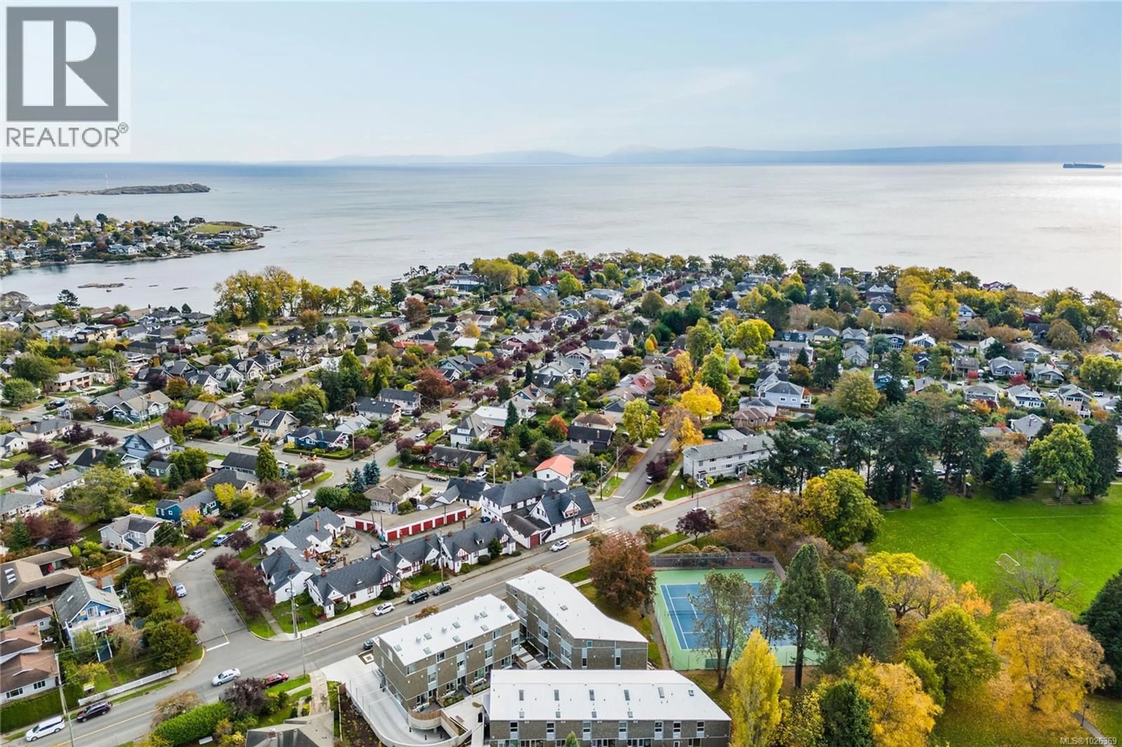 A pic from outside/outdoor area/front of a property/back of a property/a pic from drone, water/lake/river/ocean view for 105 - 1720 FAIRFIELD ROAD, Victoria British Columbia V8S1G3