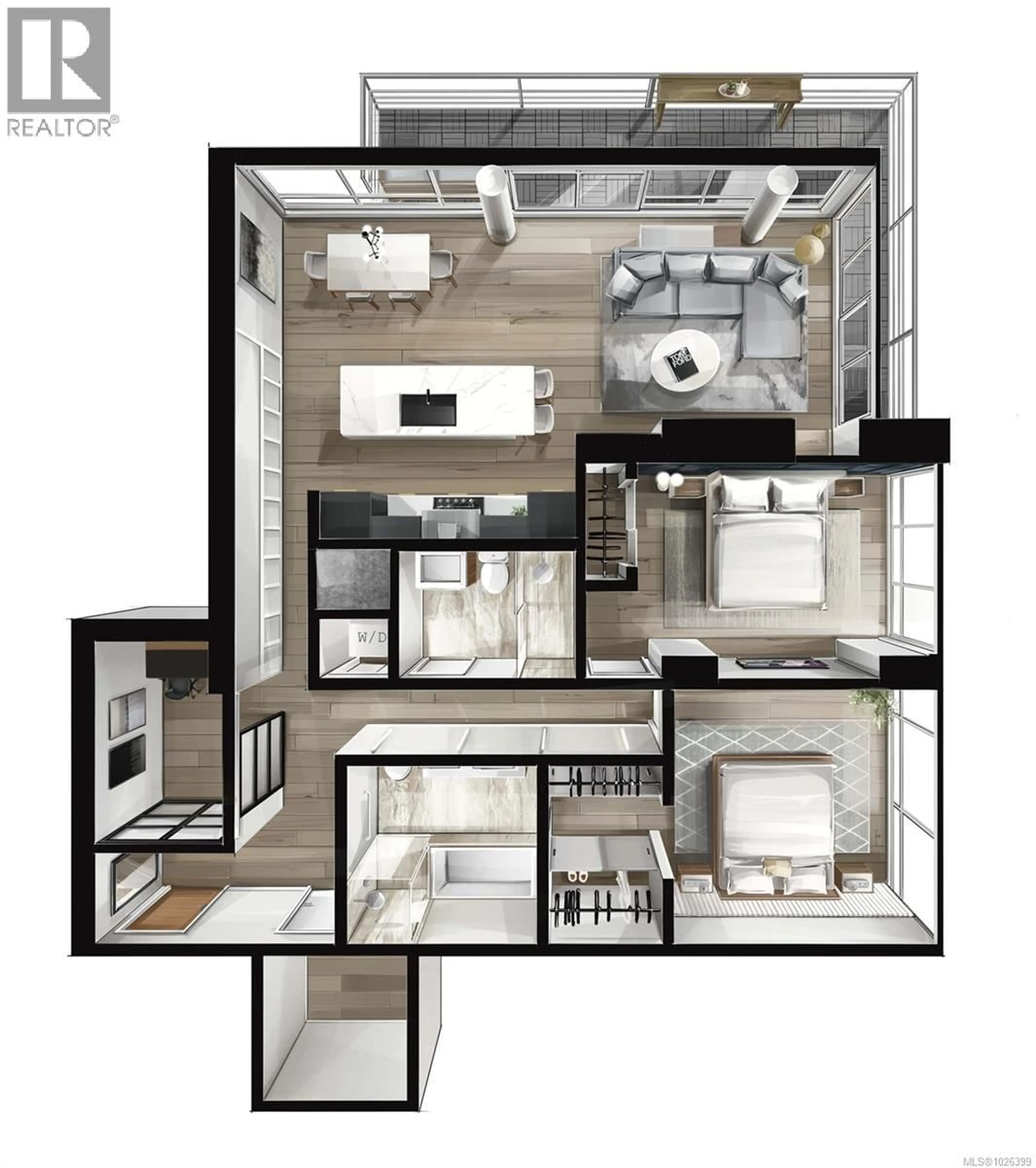 Floor plan for 1105 - 707 COURTNEY STREET, Victoria British Columbia V8W0A9