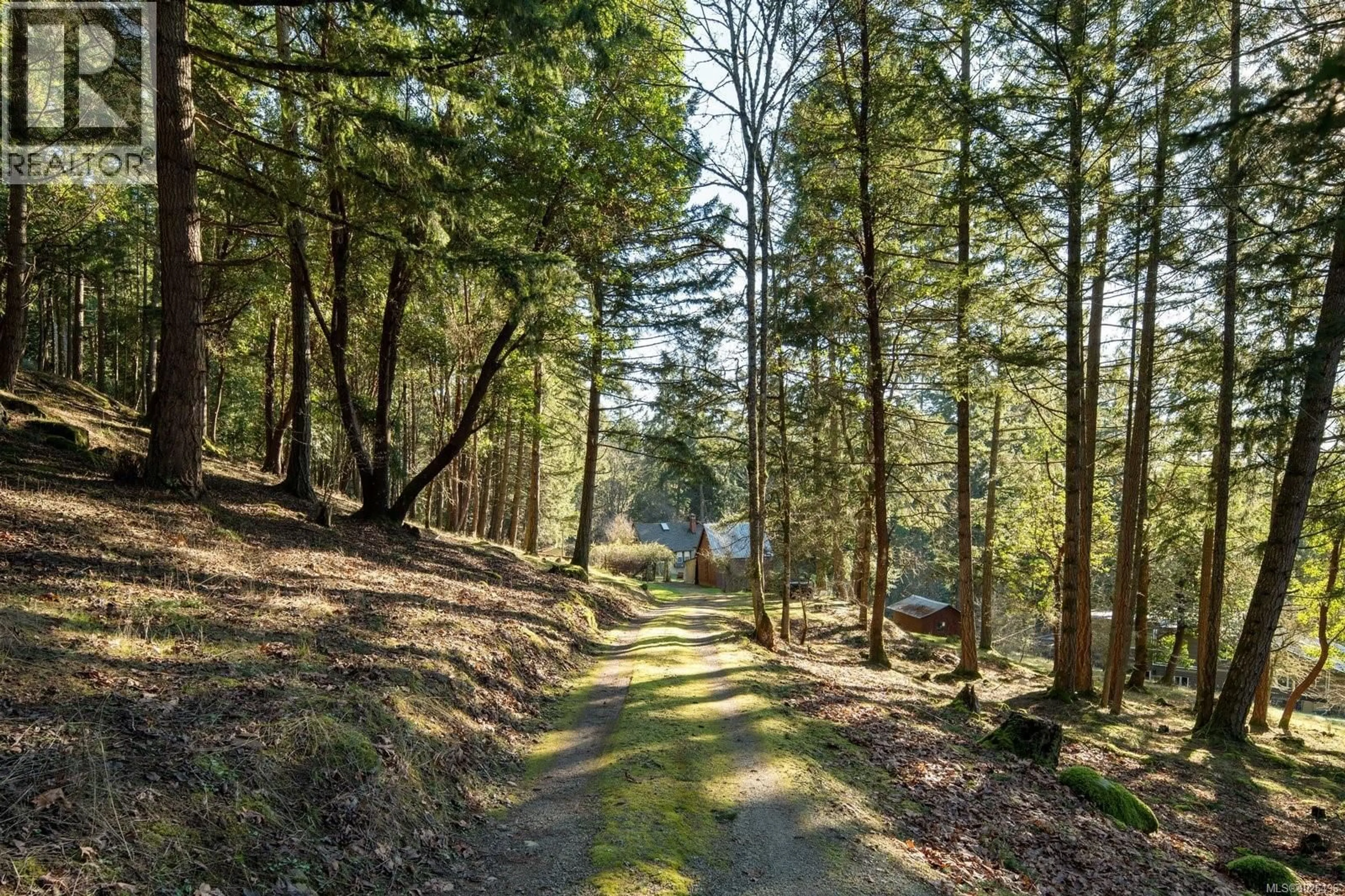 A pic from outside/outdoor area/front of a property/back of a property/a pic from drone, forest/trees view for 1183-1193 HILLGROVE ROAD, North Saanich British Columbia V8L5R8