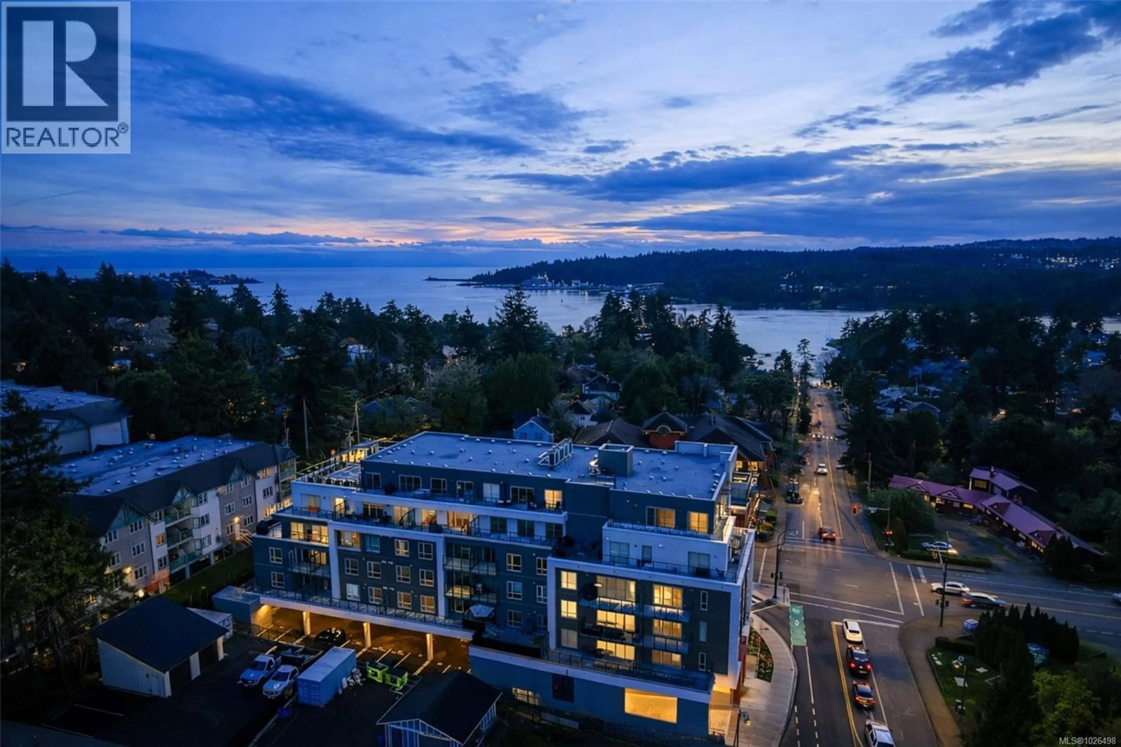 A pic from outside/outdoor area/front of a property/back of a property/a pic from drone, water/lake/river/ocean view for 501 - 258 HELMCKEN ROAD, View Royal British Columbia V9B7G9