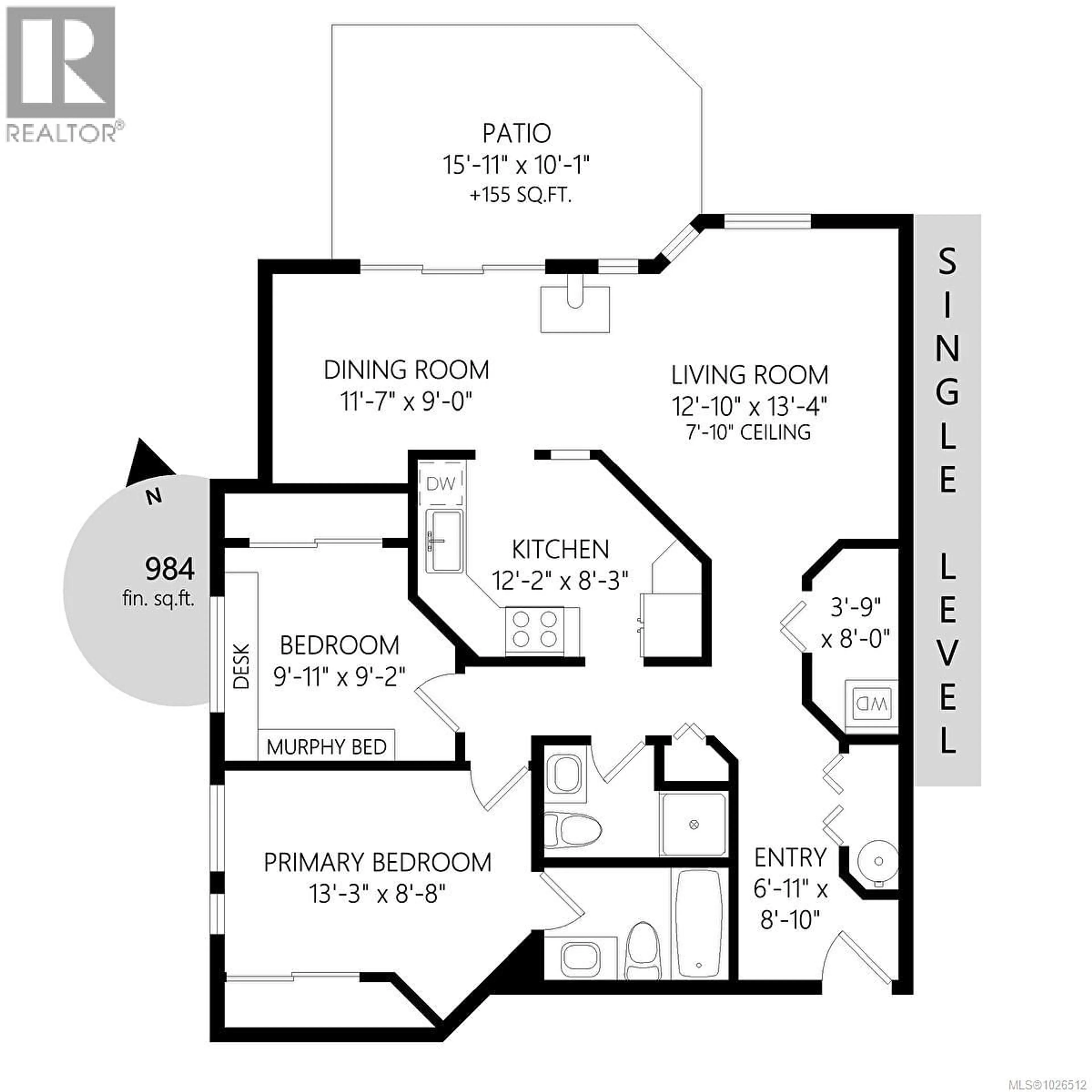 Floor plan for 101 - 935 JOHNSON STREET, Victoria British Columbia V8V3N5