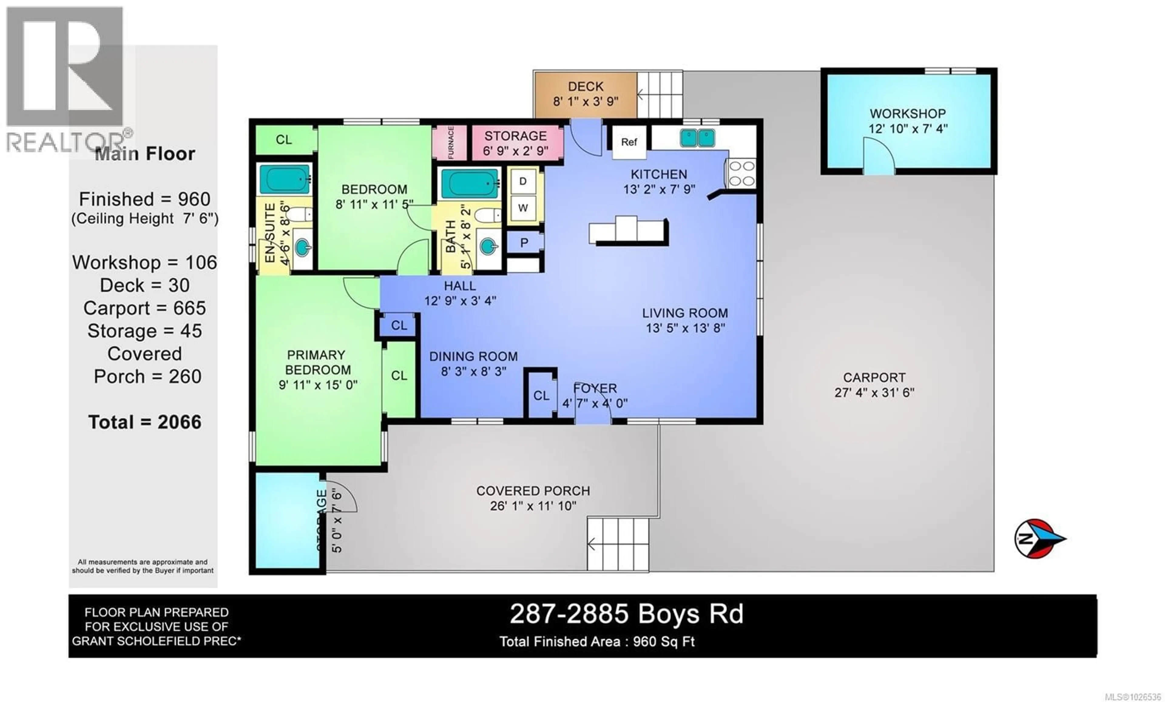 Floor plan for 287 - 2885 BOYS ROAD, Duncan British Columbia V9L4Y9