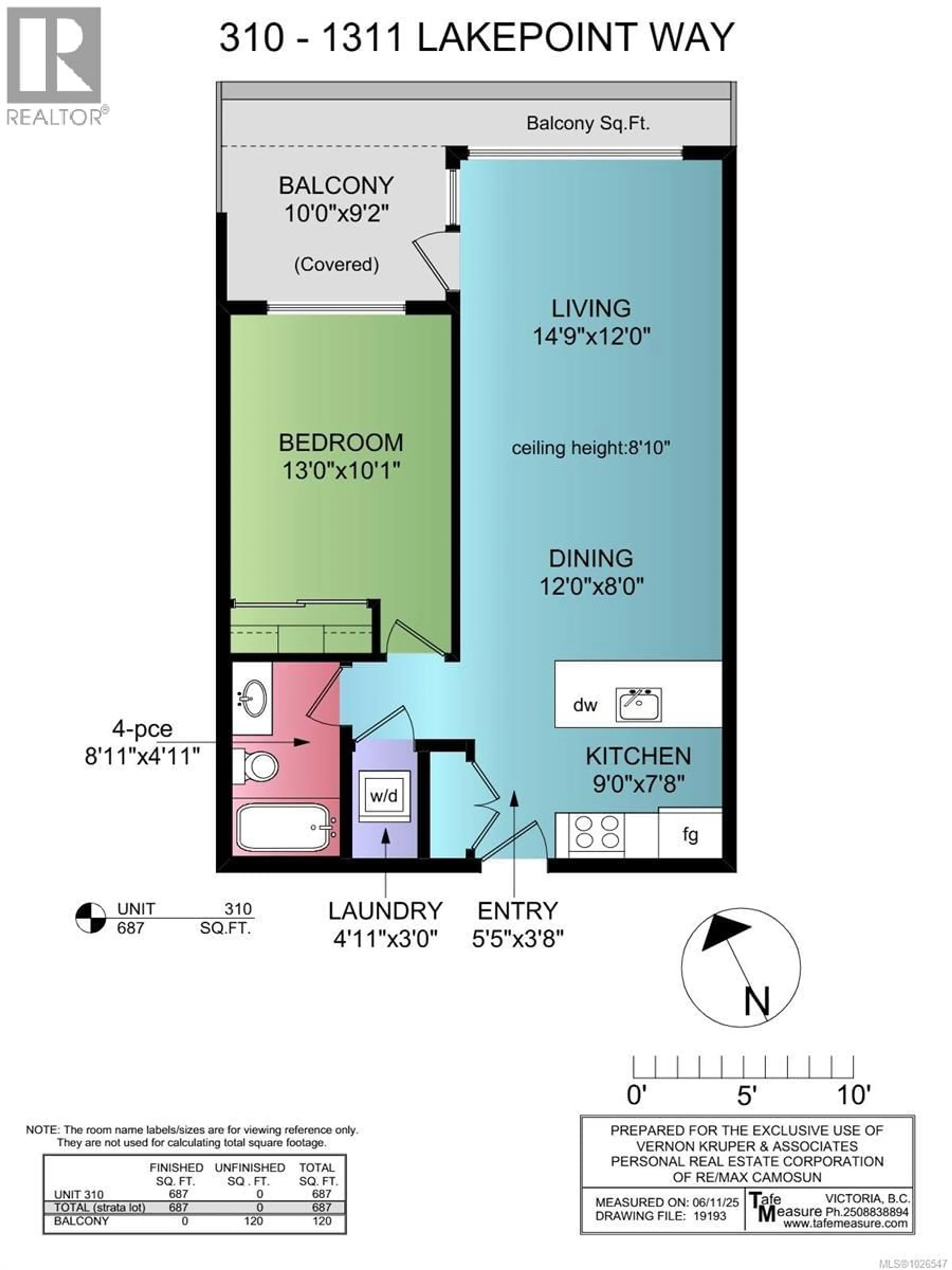 Floor plan for 310 - 1311 LAKEPOINT WAY, Langford British Columbia V9B0S7