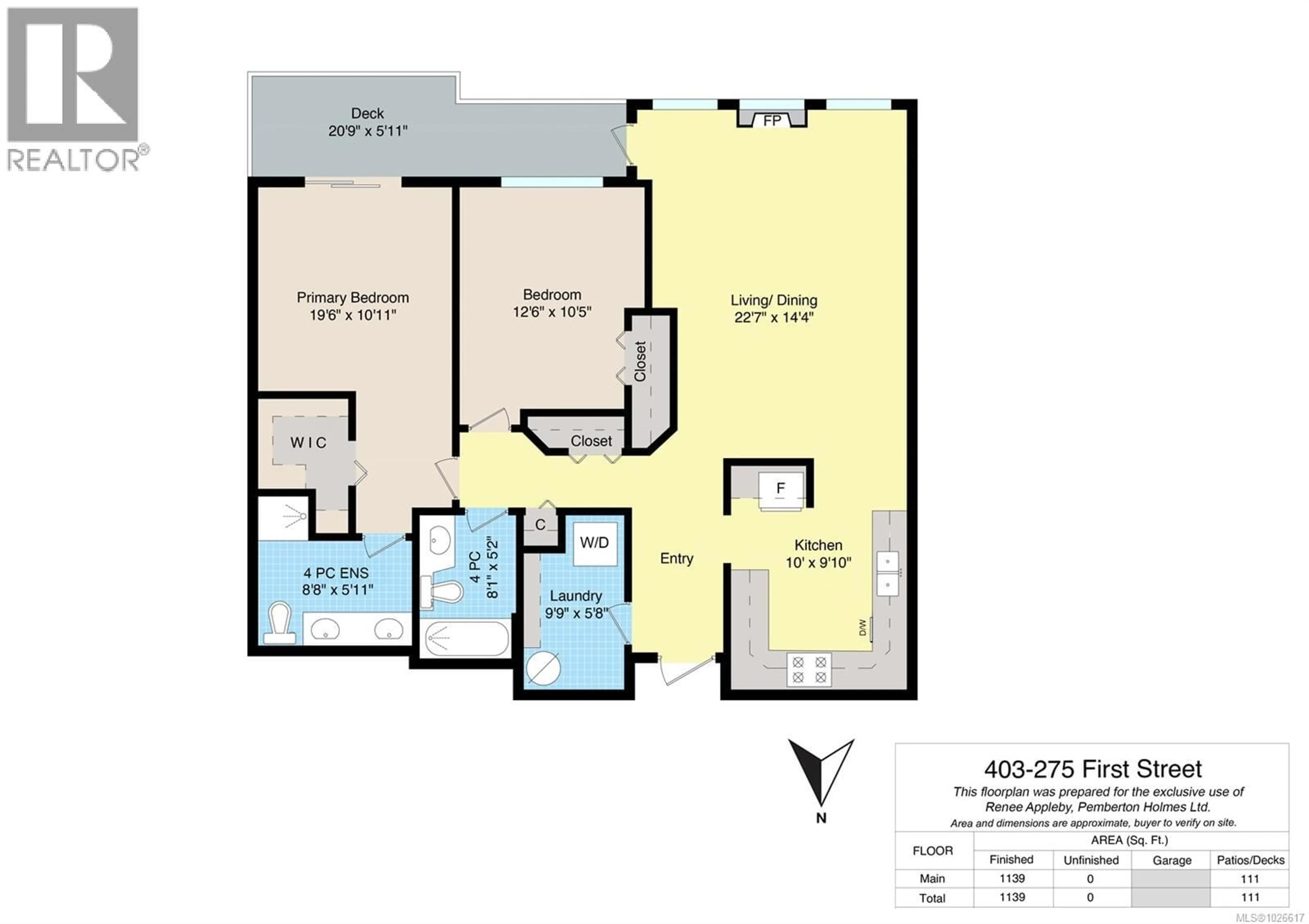 Floor plan for 403 - 275 FIRST STREET, Duncan British Columbia V9L1R3