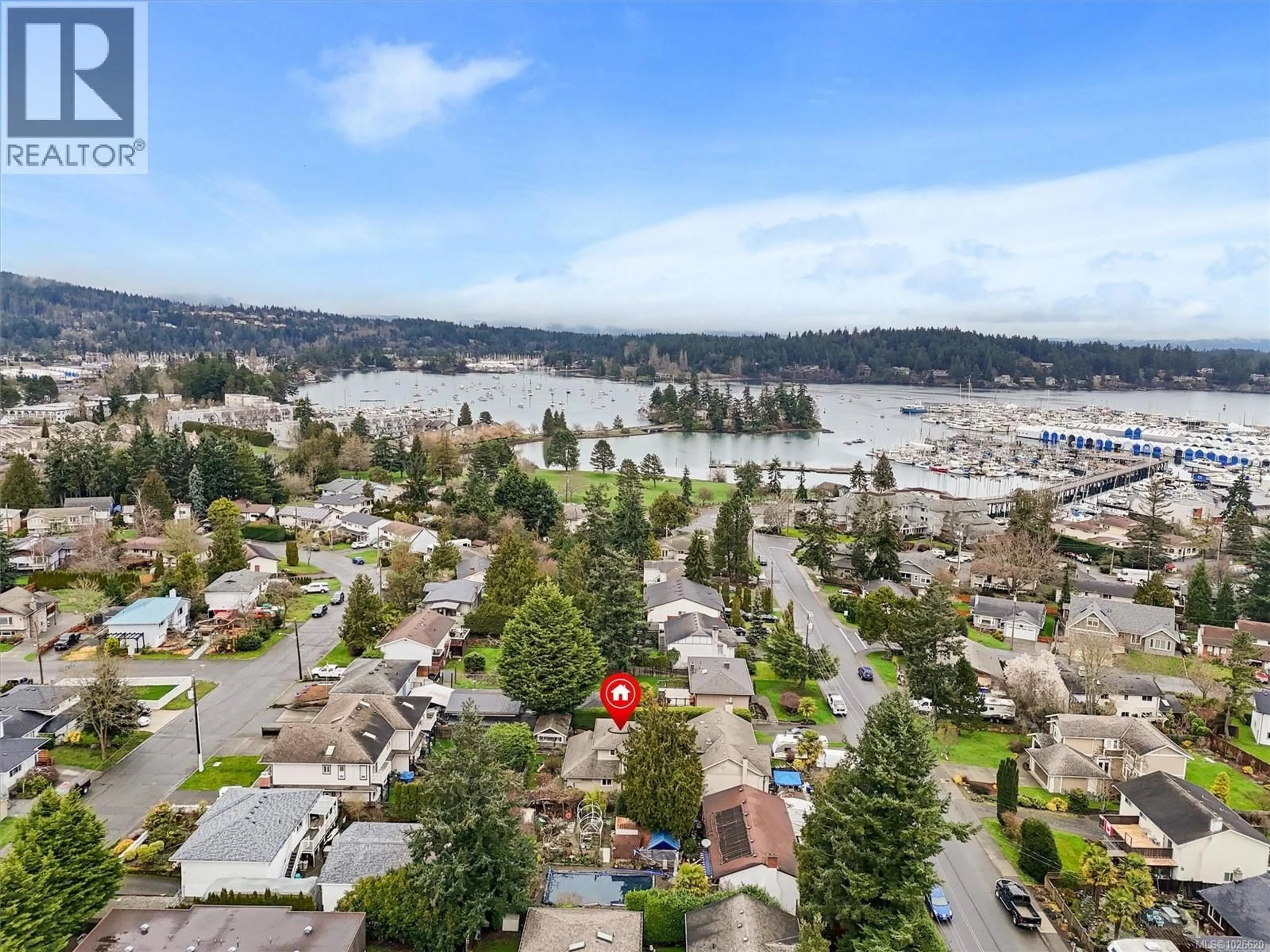 A pic from outside/outdoor area/front of a property/back of a property/a pic from drone, water/lake/river/ocean view for 10372 BOWERBANK ROAD, Sidney British Columbia V8L3L7