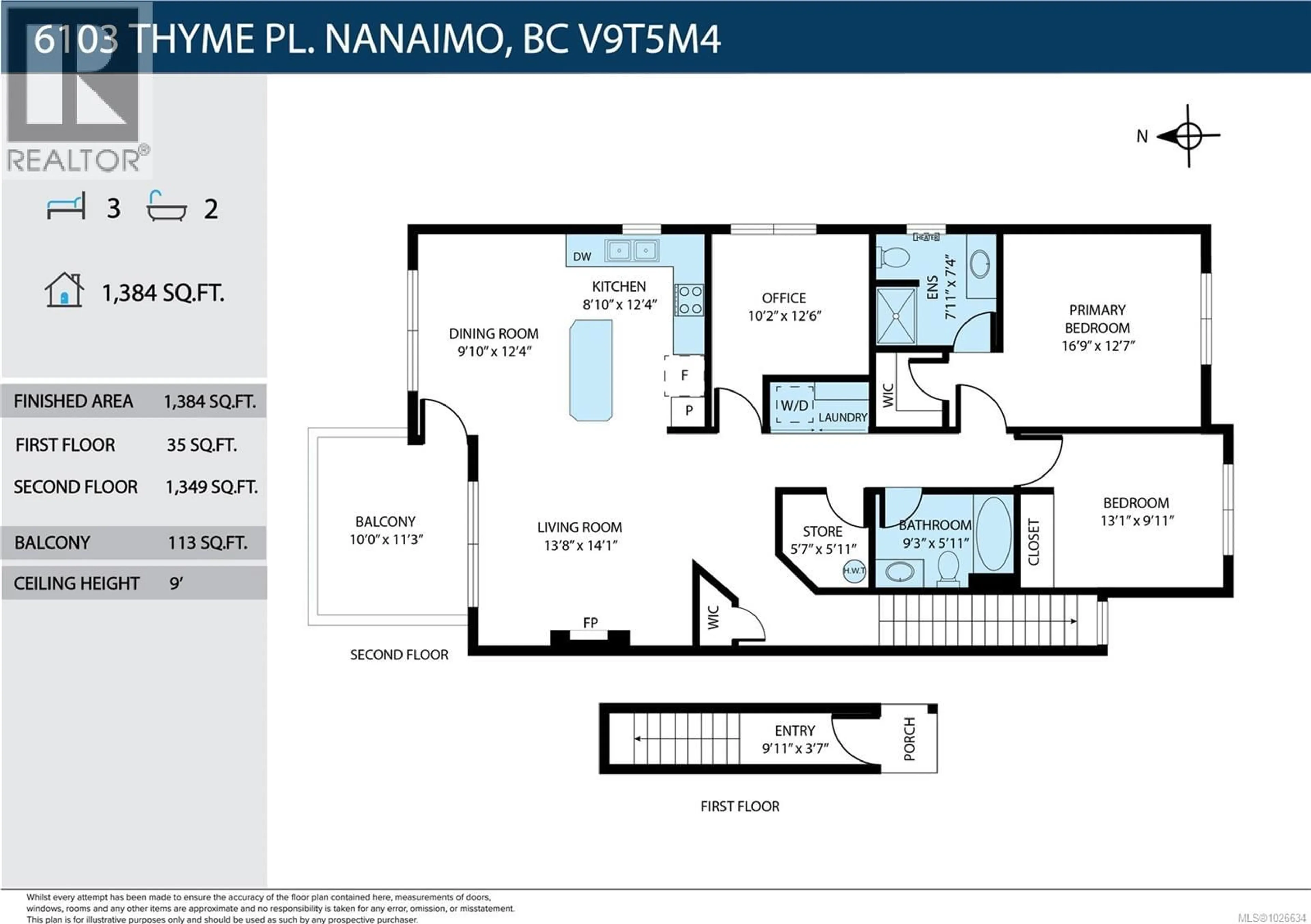Floor plan for 6103 THYME PLACE, Nanaimo British Columbia V9V1M1