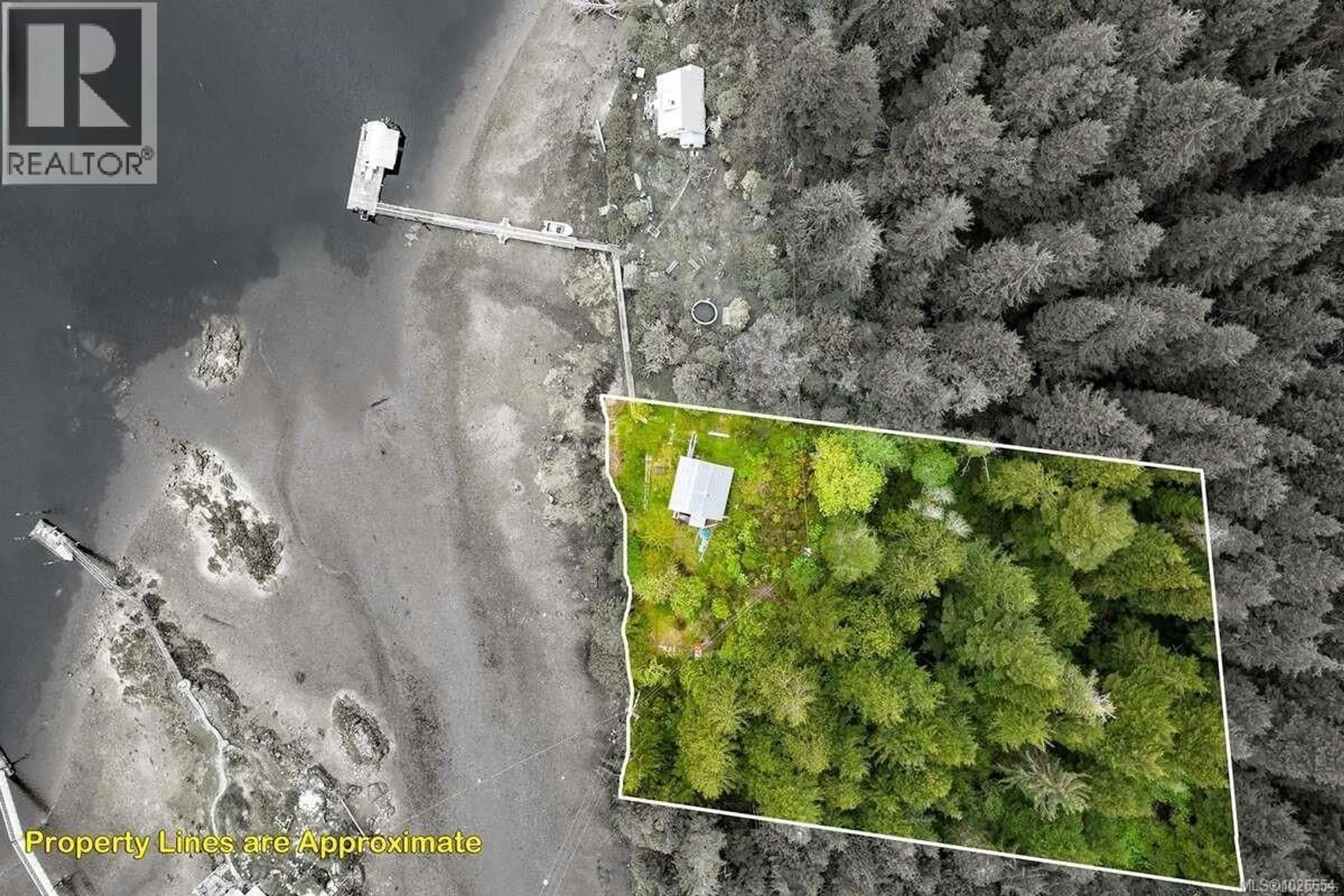 A pic from outside/outdoor area/front of a property/back of a property/a pic from drone, water/lake/river/ocean view for 326 GRAPPLER, Bamfield British Columbia V0R1B0