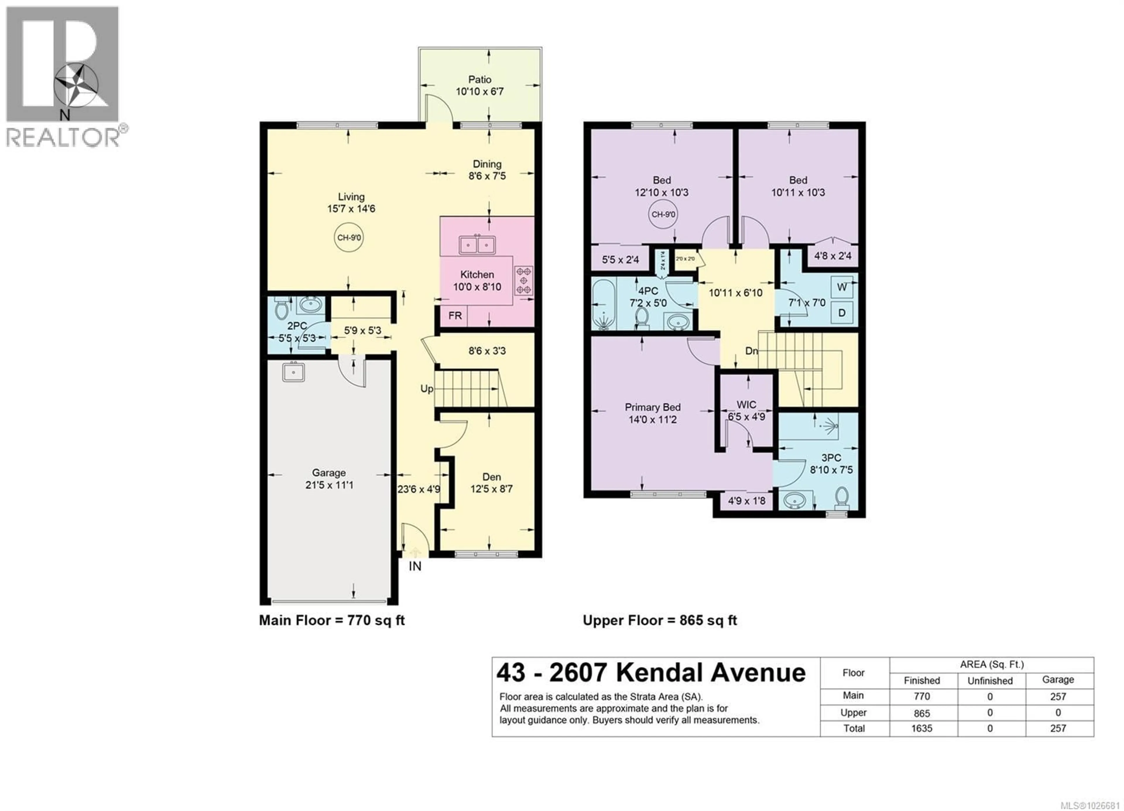 Floor plan for 43 - 2607 KENDAL AVENUE, Cumberland British Columbia V0R1S0