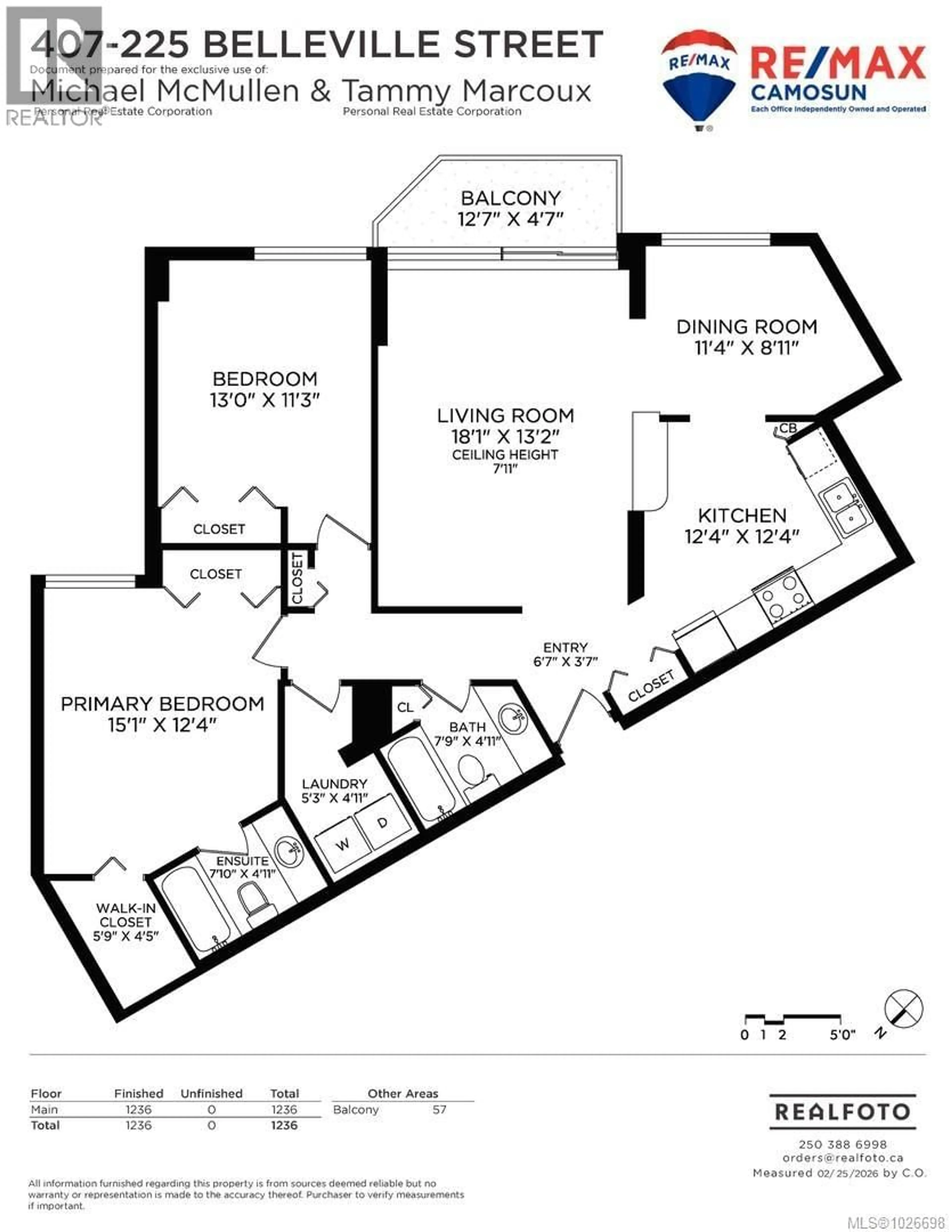 Floor plan for 407 - 225 BELLEVILLE STREET, Victoria British Columbia V8V4T9