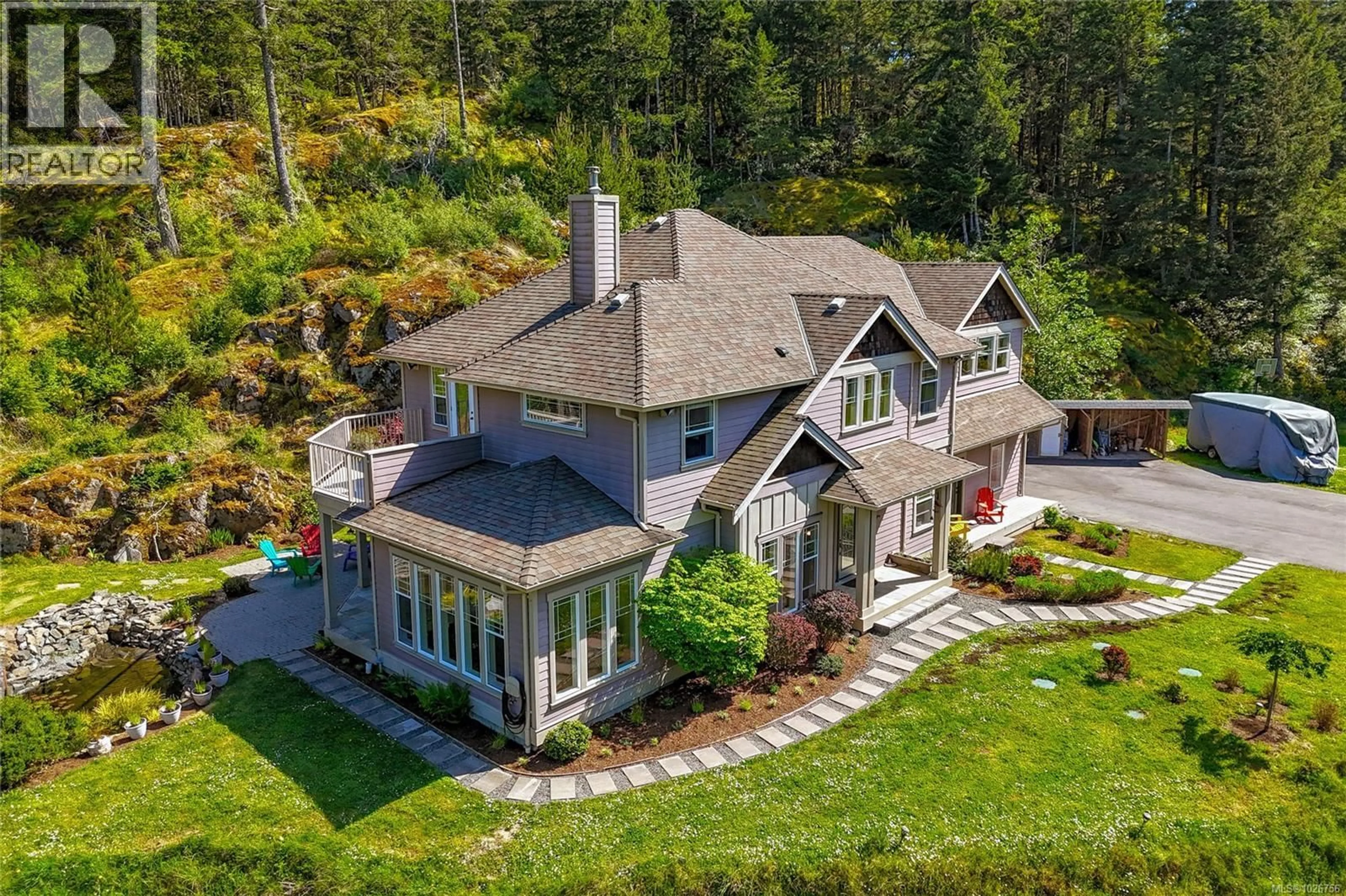 A pic from outside/outdoor area/front of a property/back of a property/a pic from drone, mountain view for 5305 LA BONNE ROAD, Metchosin British Columbia V9C0A5