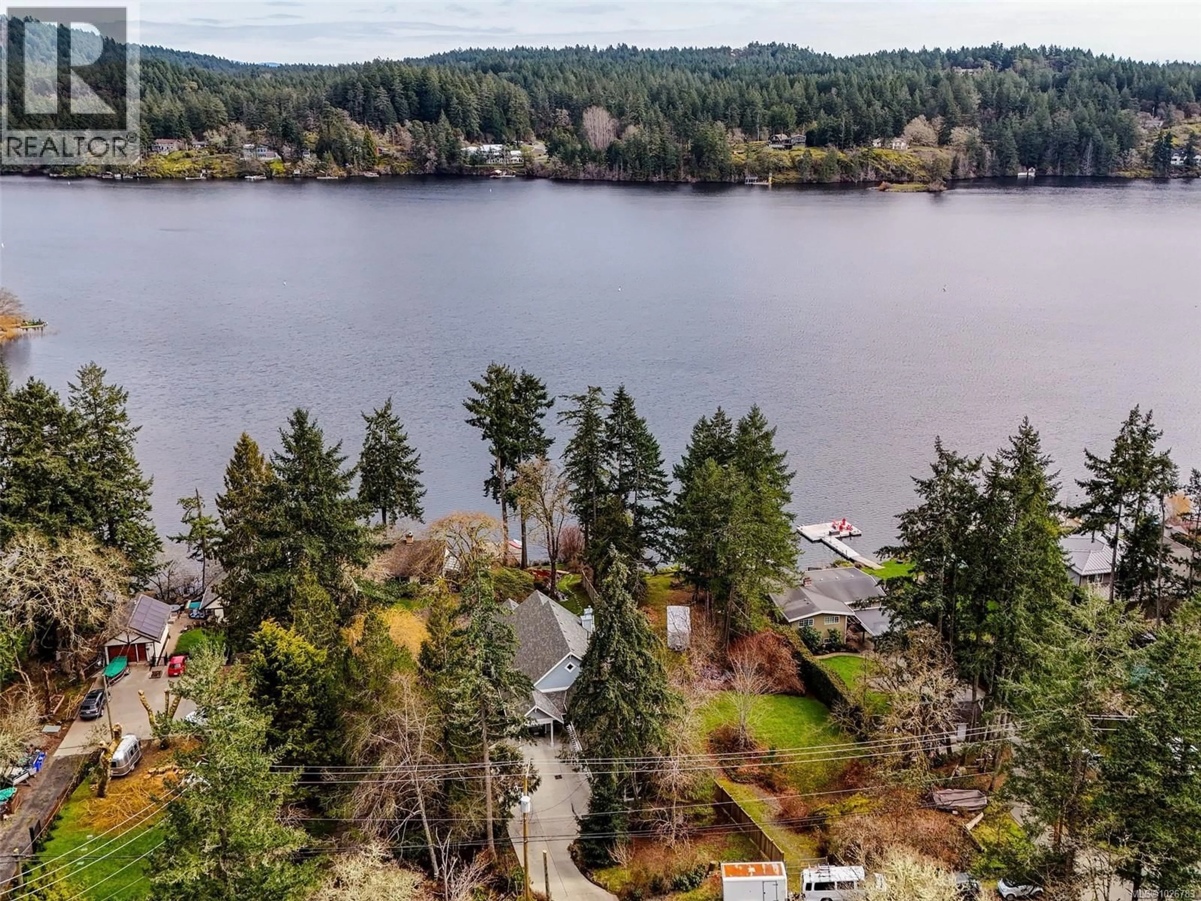 A pic from outside/outdoor area/front of a property/back of a property/a pic from drone, water/lake/river/ocean view for 4885 PROSPECT LAKE ROAD, Saanich British Columbia V9E1J5