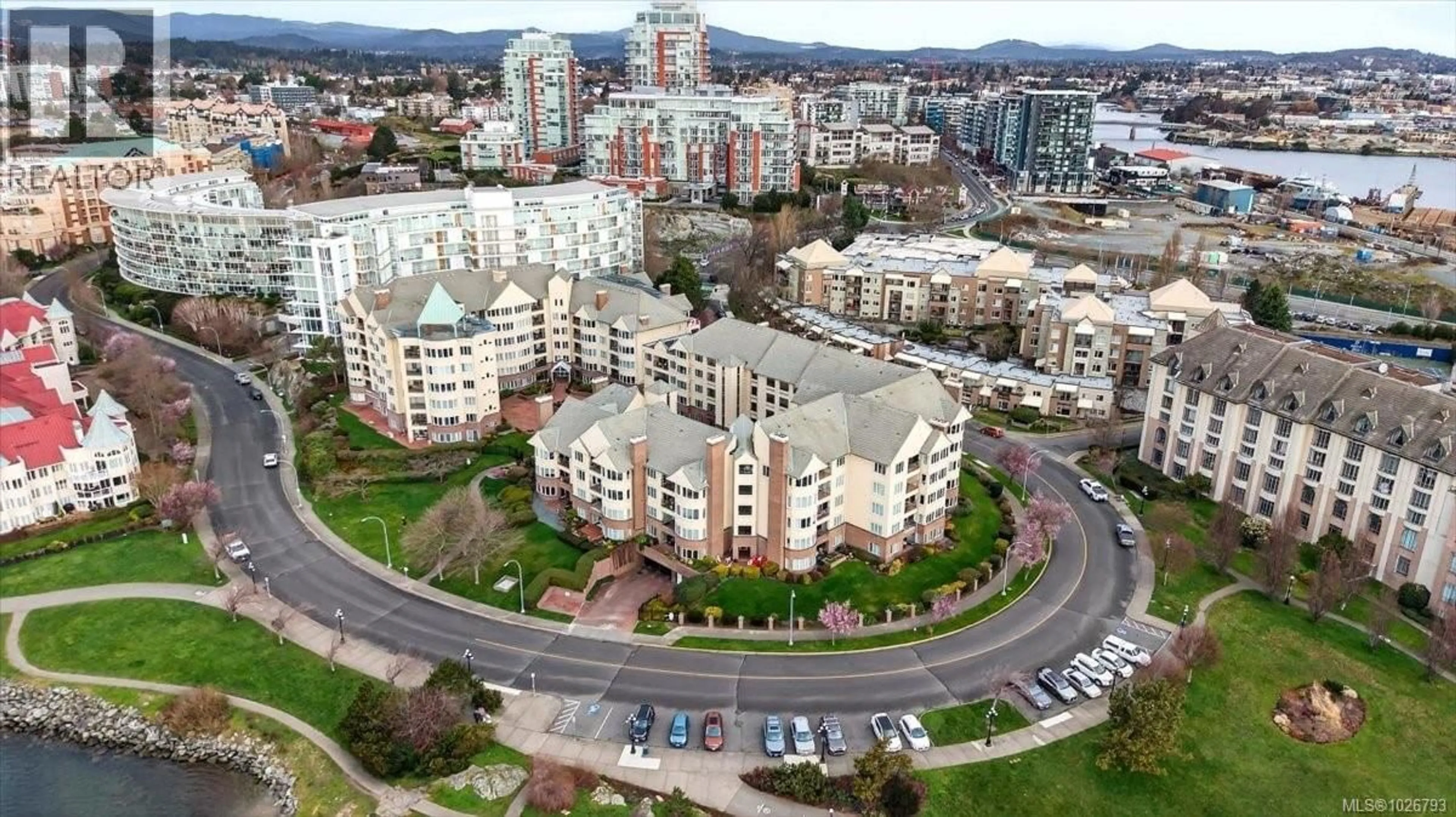 A pic from outside/outdoor area/front of a property/back of a property/a pic from drone, city buildings view from balcony for 216 - 50 SONGHEES ROAD, Victoria British Columbia V9A7J4