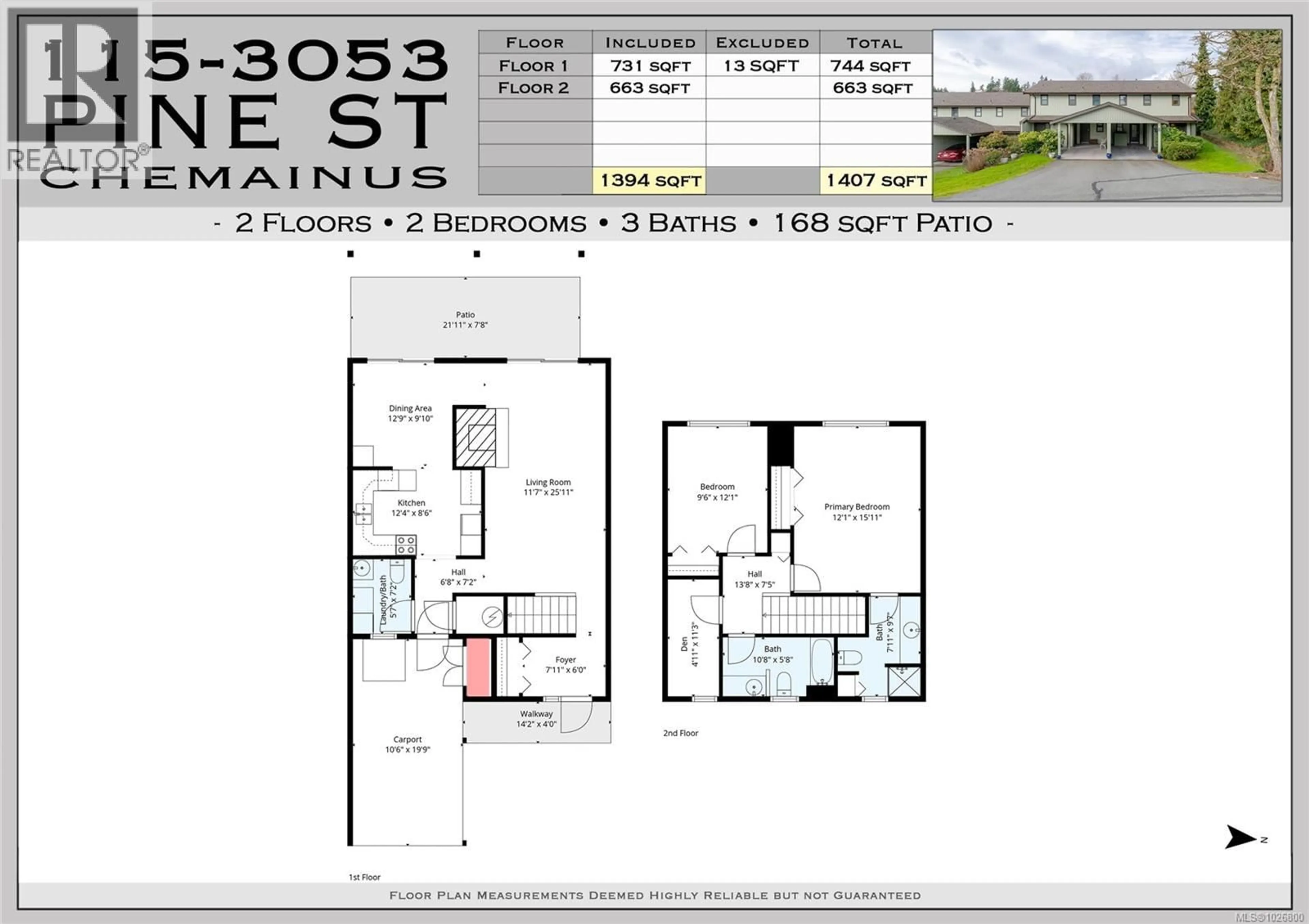 Floor plan for 115 - 3053 PINE STREET, Chemainus British Columbia V0R1K1