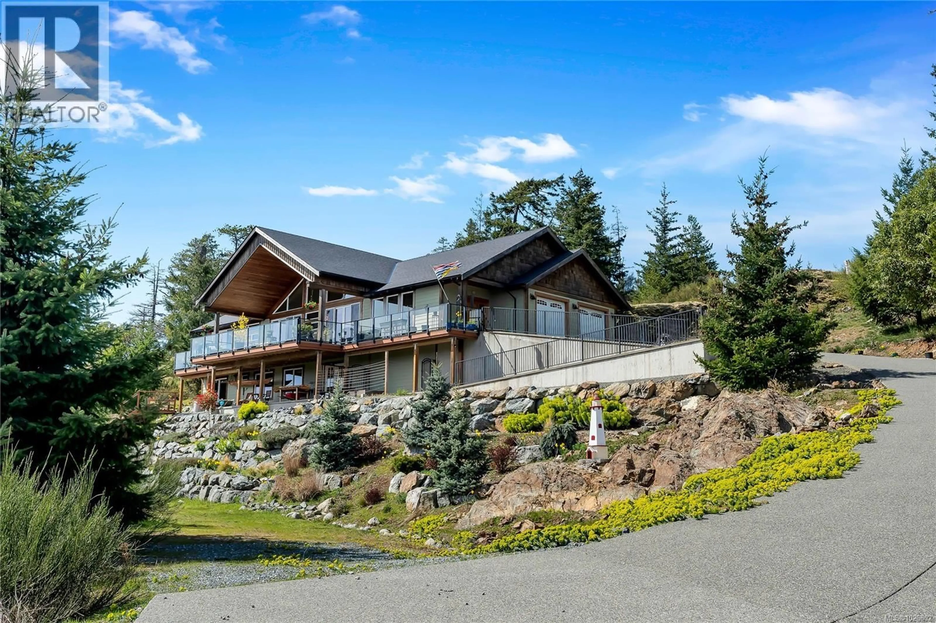 A pic from outside/outdoor area/front of a property/back of a property/a pic from drone, mountain view for 4101 RIDGELINE DRIVE, Shawnigan Lake British Columbia V8H2J1