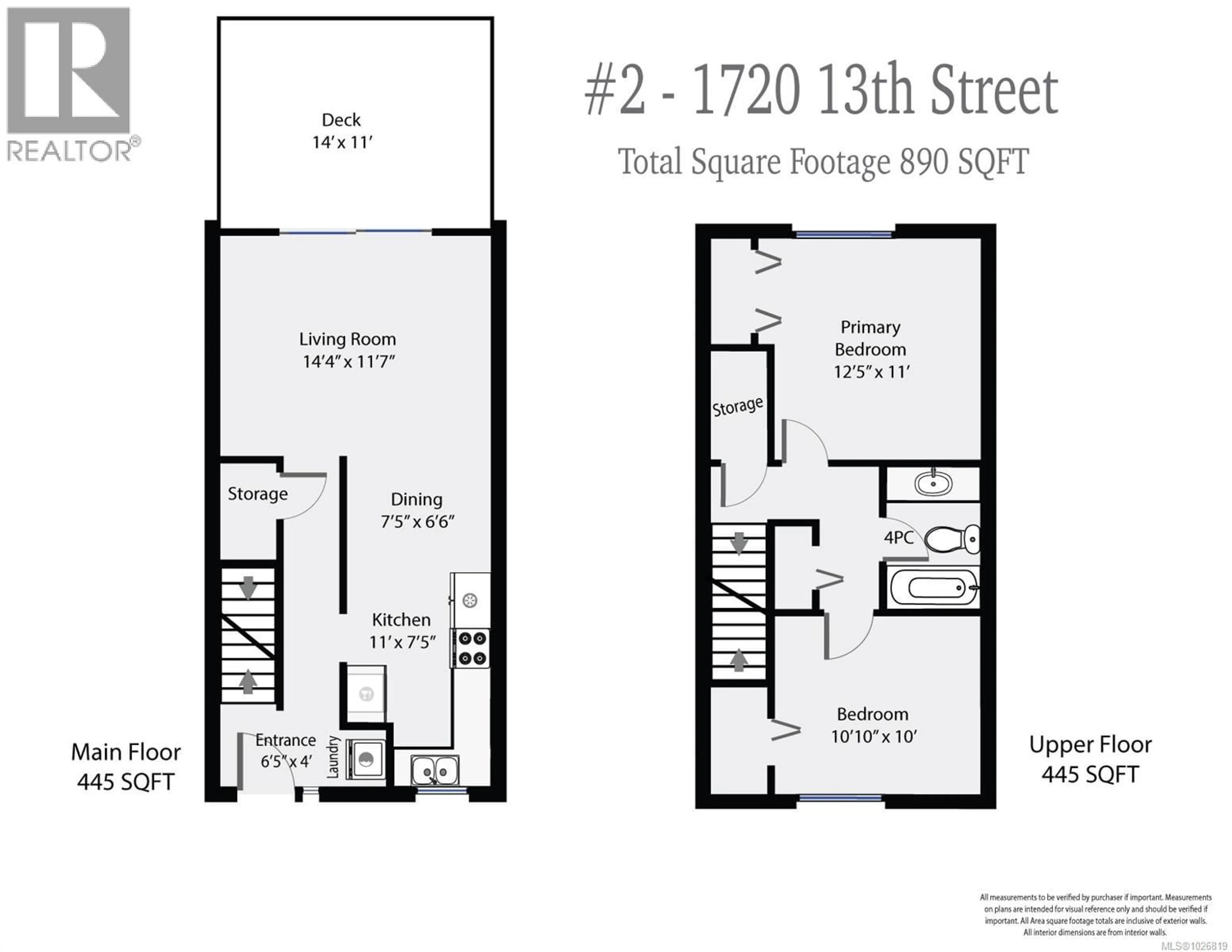 Floor plan for 2 - 1720 13TH STREET, Courtenay British Columbia V9N6C1
