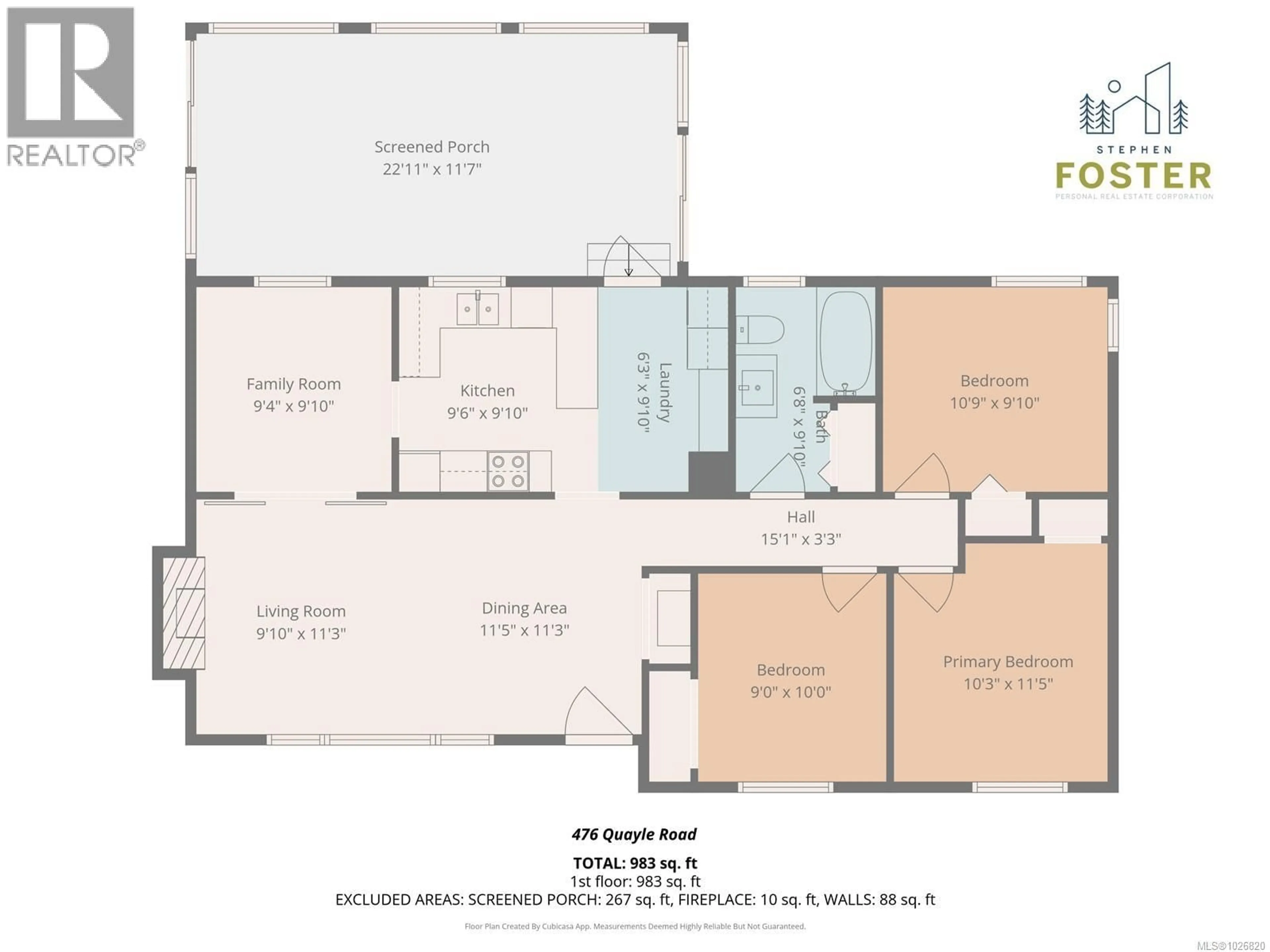 Floor plan for 476 QUAYLE ROAD, Saanich British Columbia V9E2J7