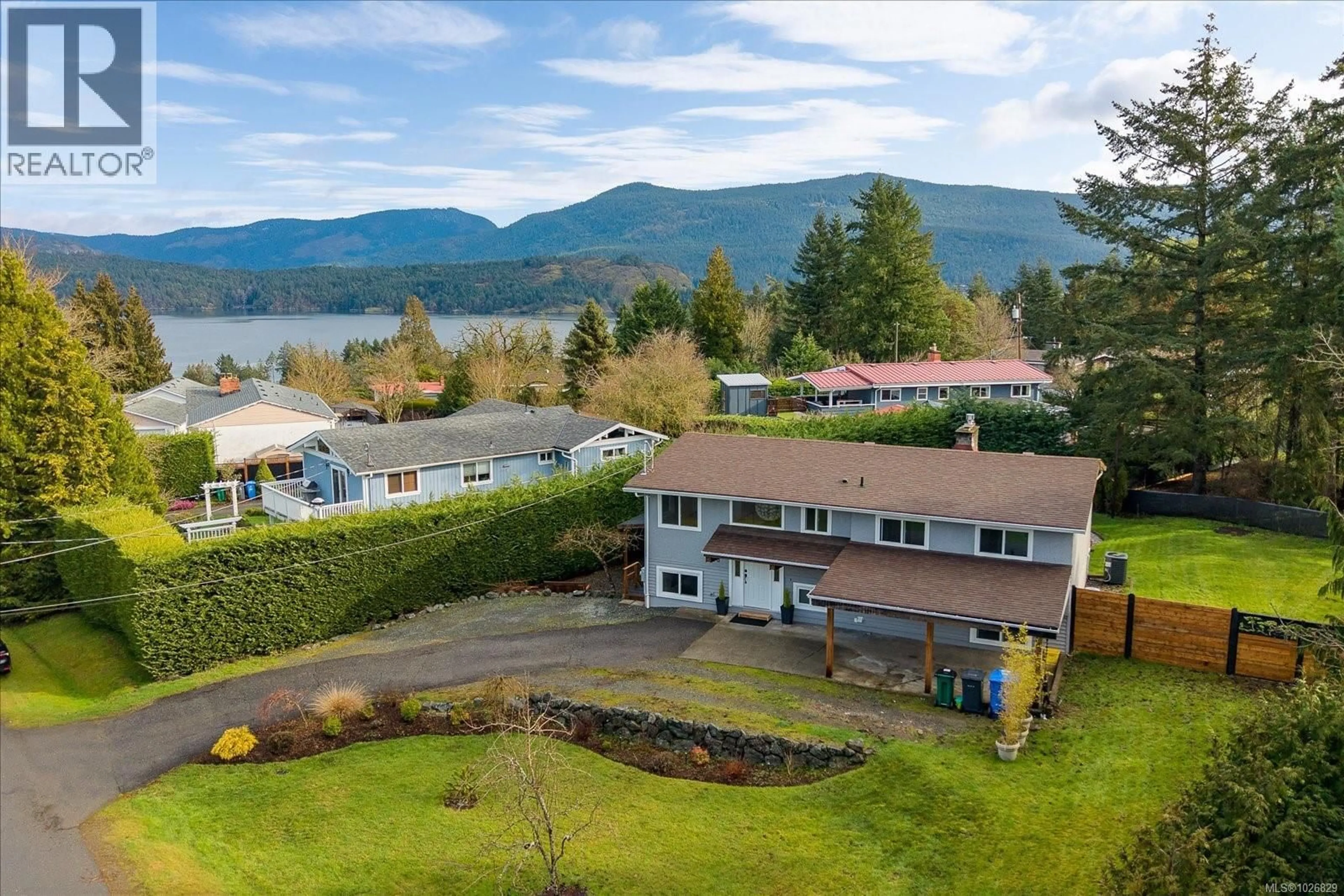 A pic from outside/outdoor area/front of a property/back of a property/a pic from drone, water/lake/river/ocean view for 4503 CHESTNUT ROAD, Cowichan Bay British Columbia V0R1N2