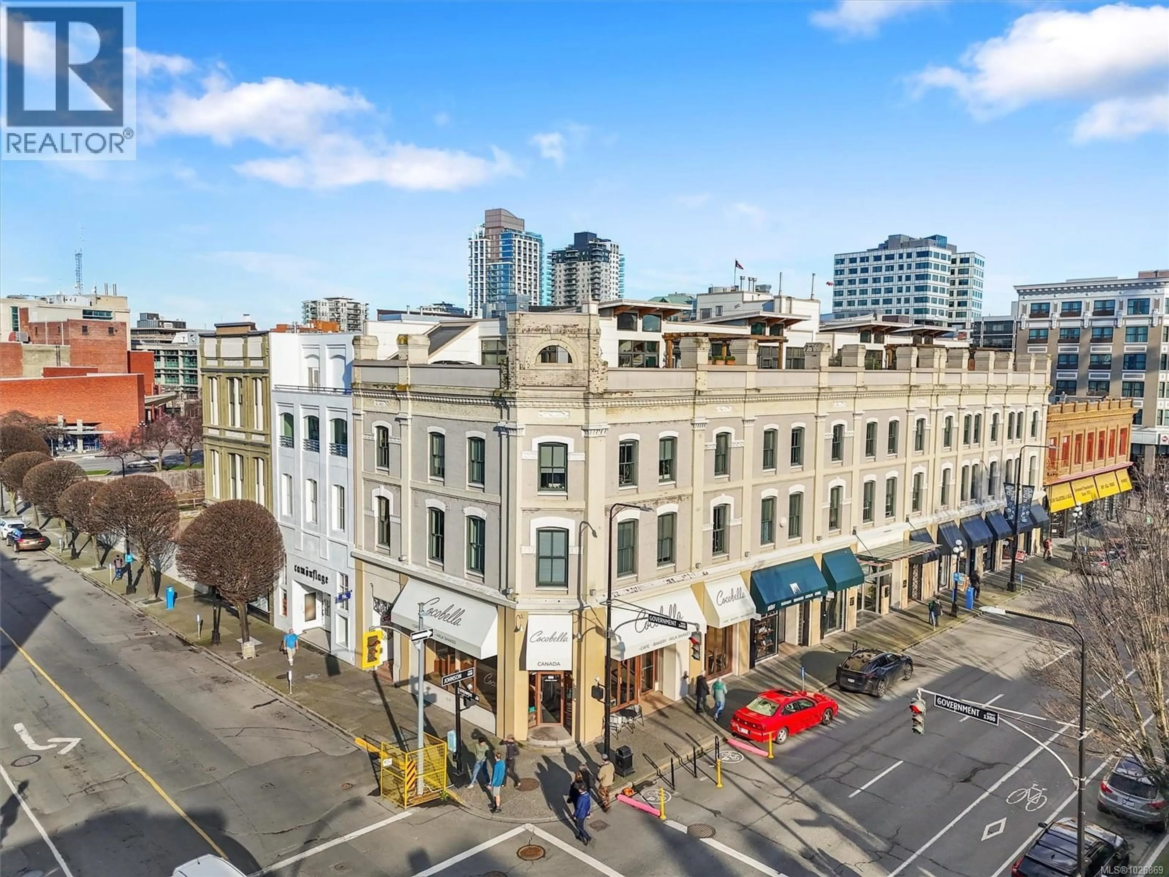 A pic from outside/outdoor area/front of a property/back of a property/a pic from drone, city buildings view from balcony for 204 - 610 JOHNSON STREET, Victoria British Columbia V8W1M4