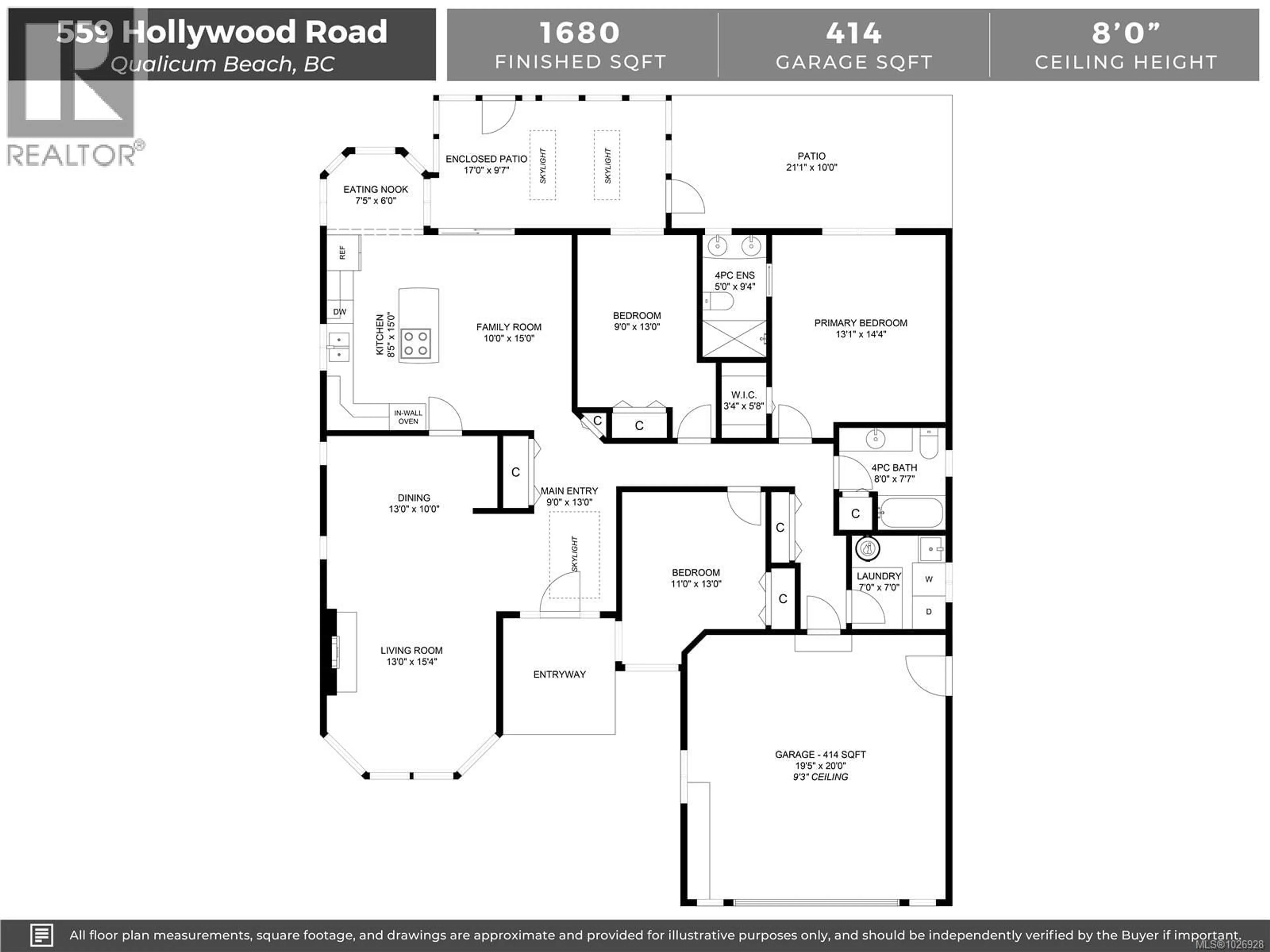 Floor plan for 559 HOLLYWOOD ROAD, Qualicum Beach British Columbia V9K1A1
