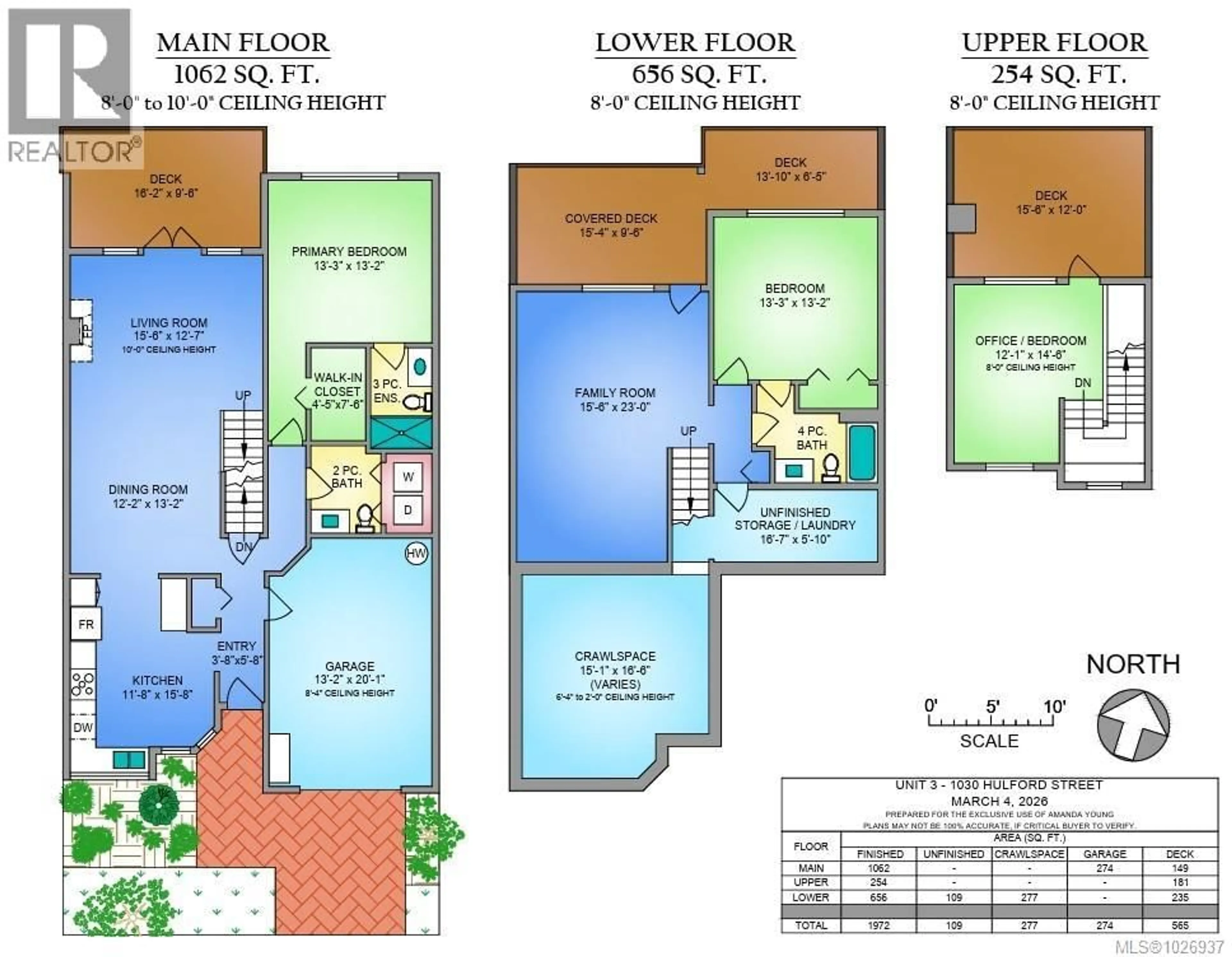 Floor plan for 3 - 1030 HULFORD STREET, Saanich British Columbia V8X3B6