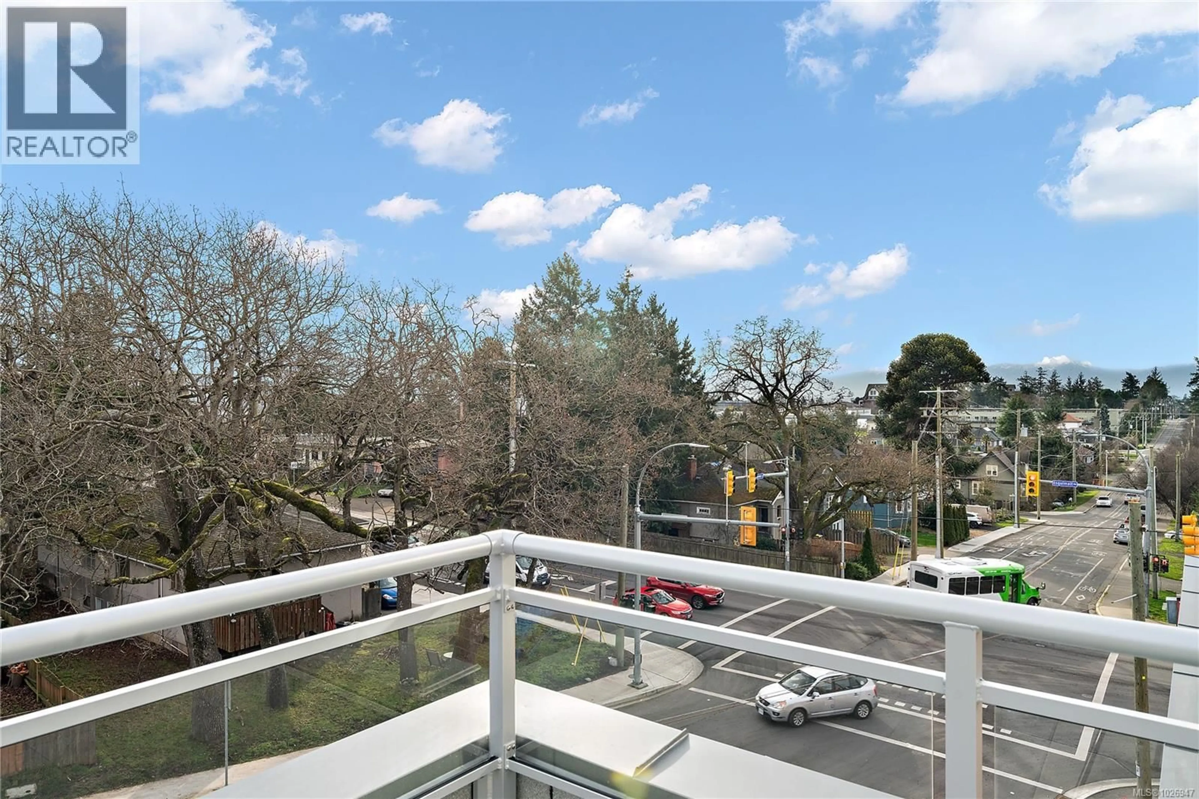 Balcony in the apartment, city buildings view from balcony for 307 - 1102 ESQUIMALT ROAD, Esquimalt British Columbia V9A0L3