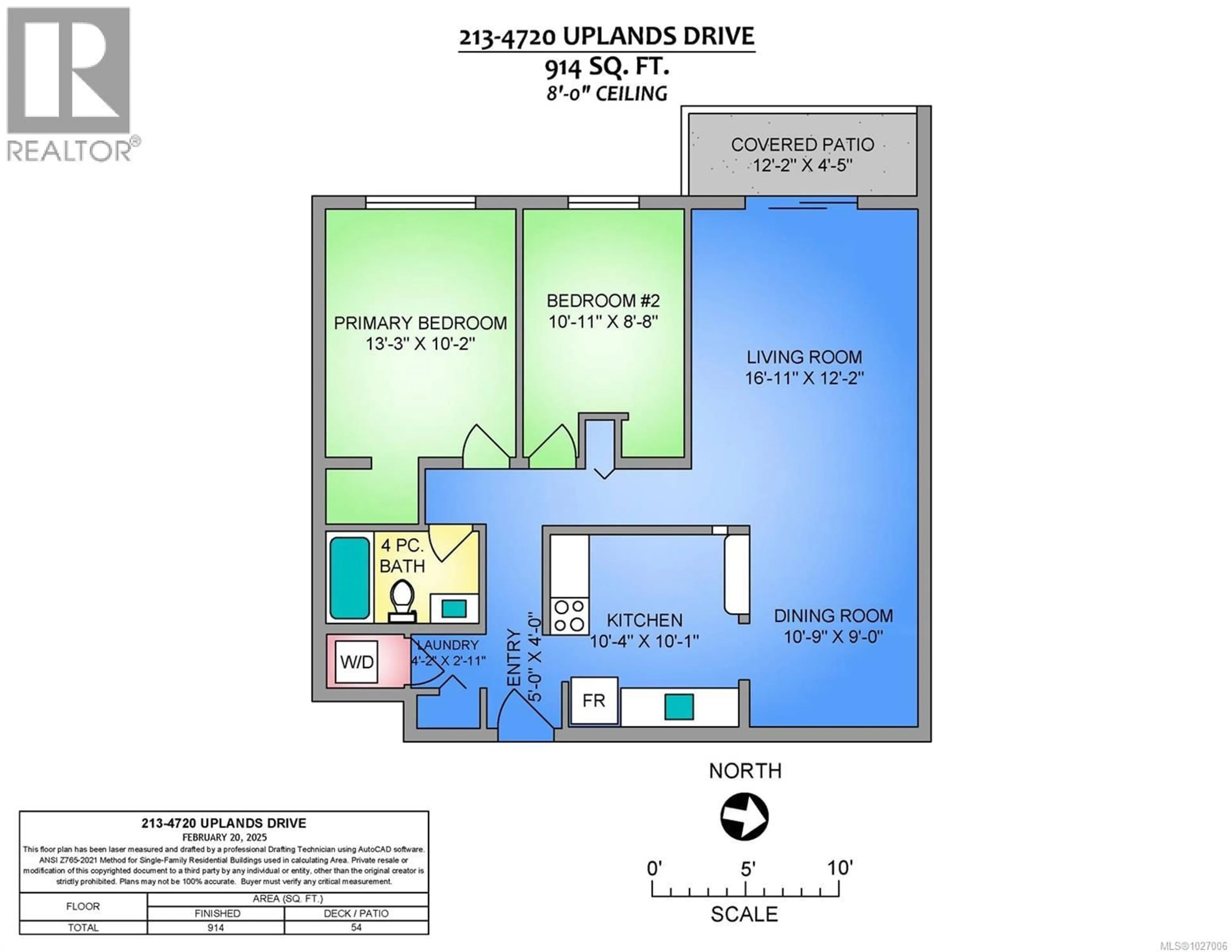Floor plan for 213 - 4720 UPLANDS DRIVE, Nanaimo British Columbia V9T4S7