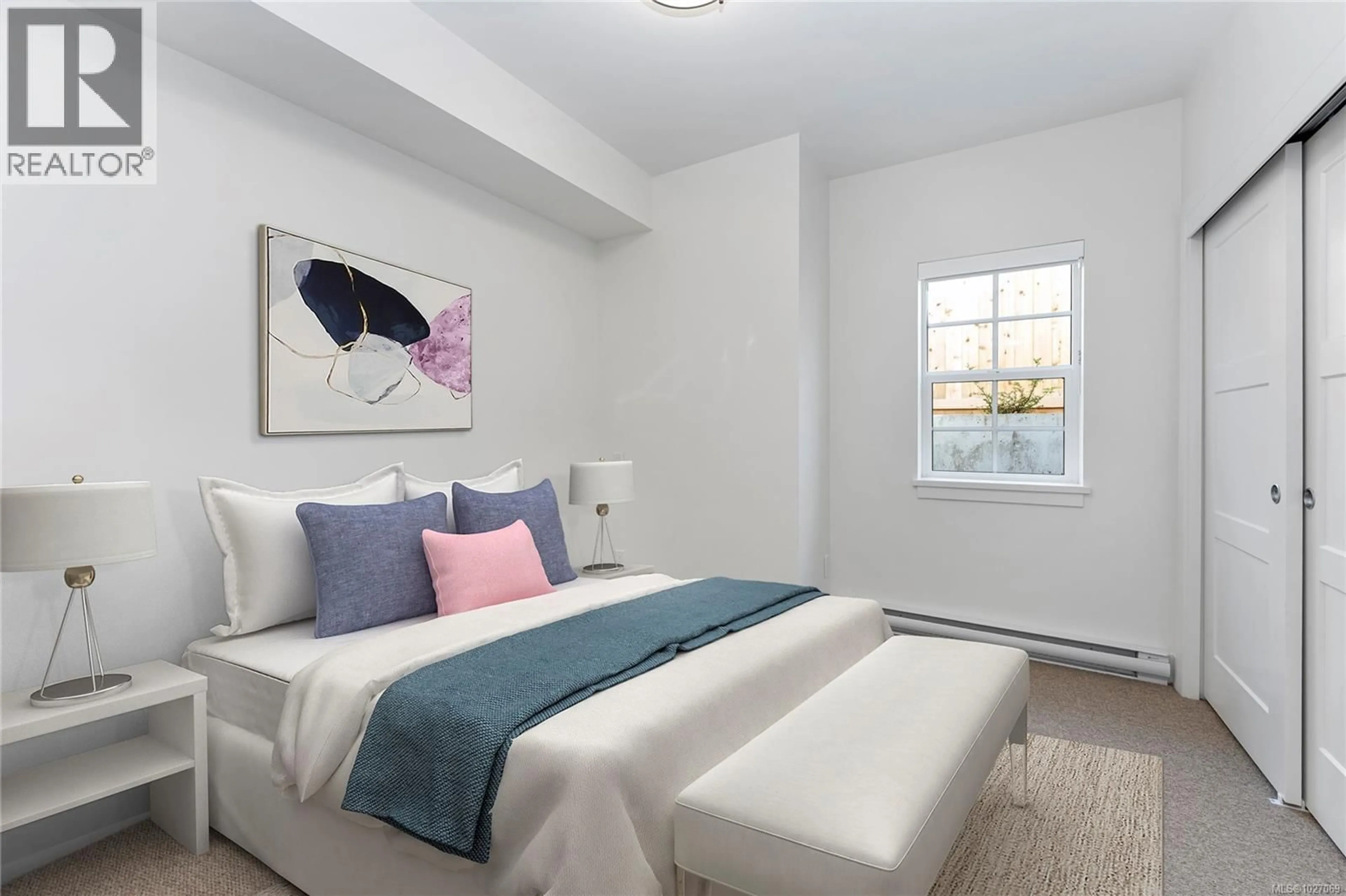 Bedroom with bed, carpet floor for 102 A - 1224 RICHARDSON STREET, Victoria British Columbia V8V3E1