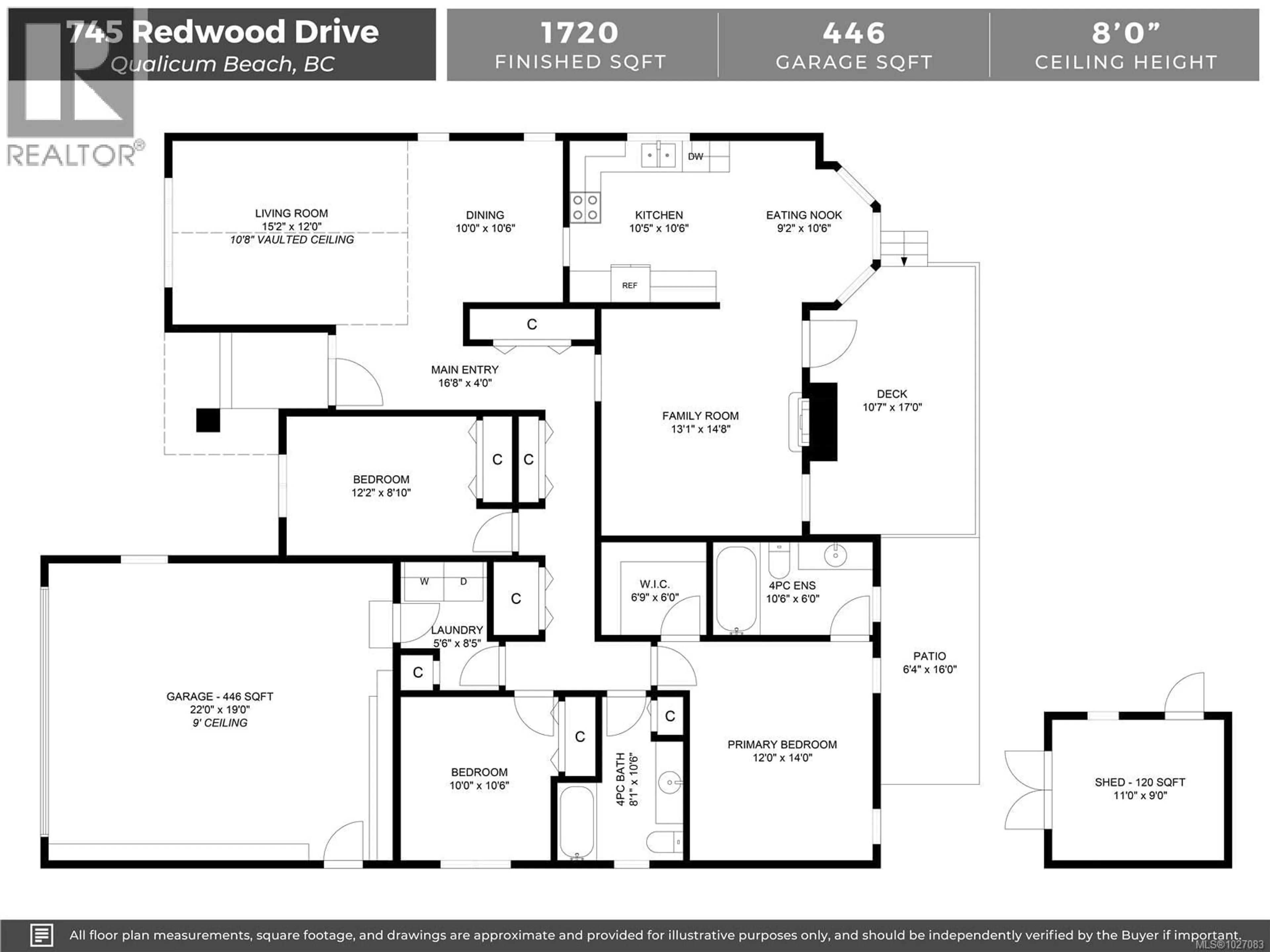 Floor plan for 745 REDWOOD DRIVE, Qualicum Beach British Columbia V9K2J2