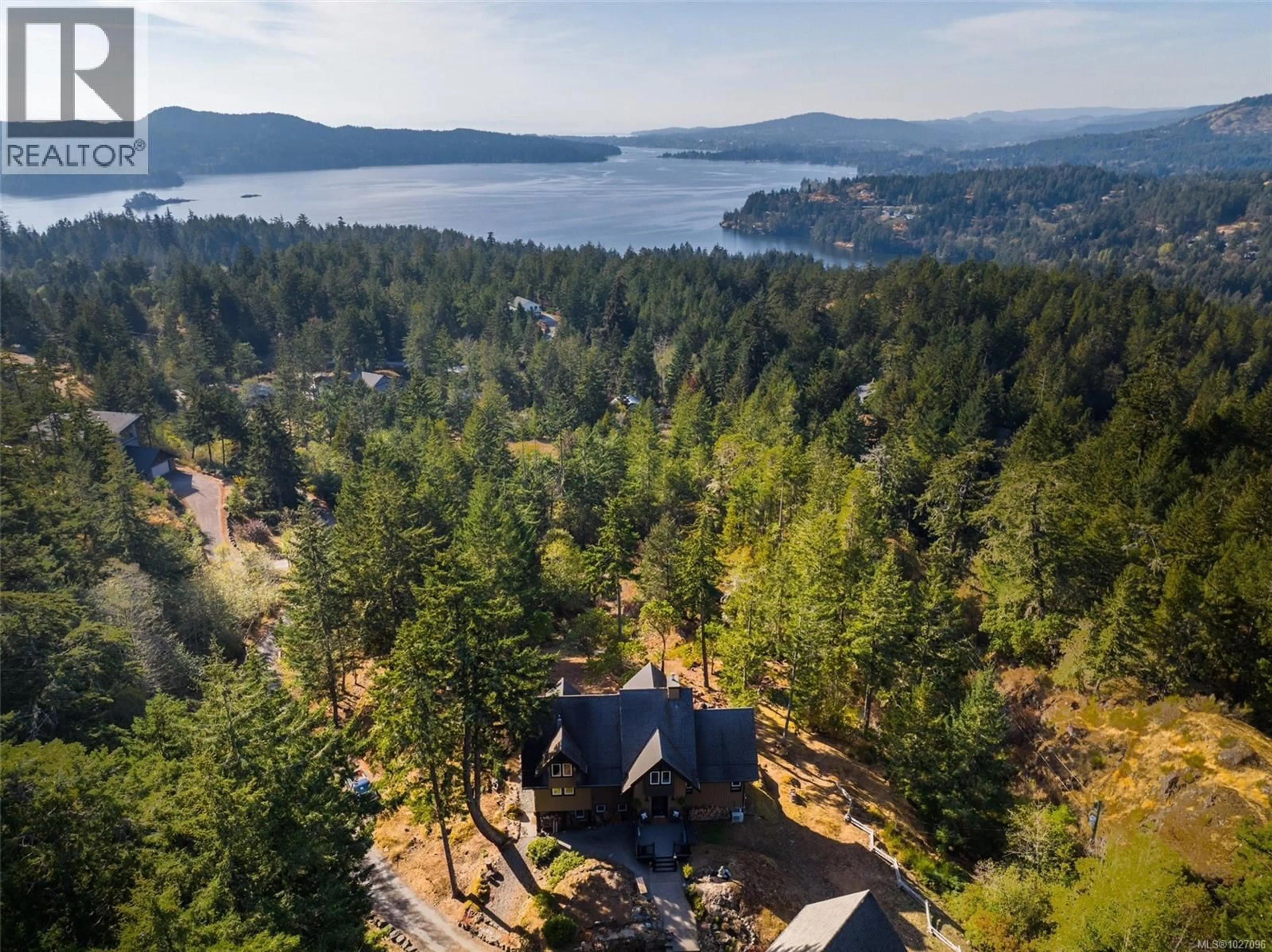 A pic from outside/outdoor area/front of a property/back of a property/a pic from drone, water/lake/river/ocean view for 4920 NAGLE ROAD, Sooke British Columbia V9Z1C7