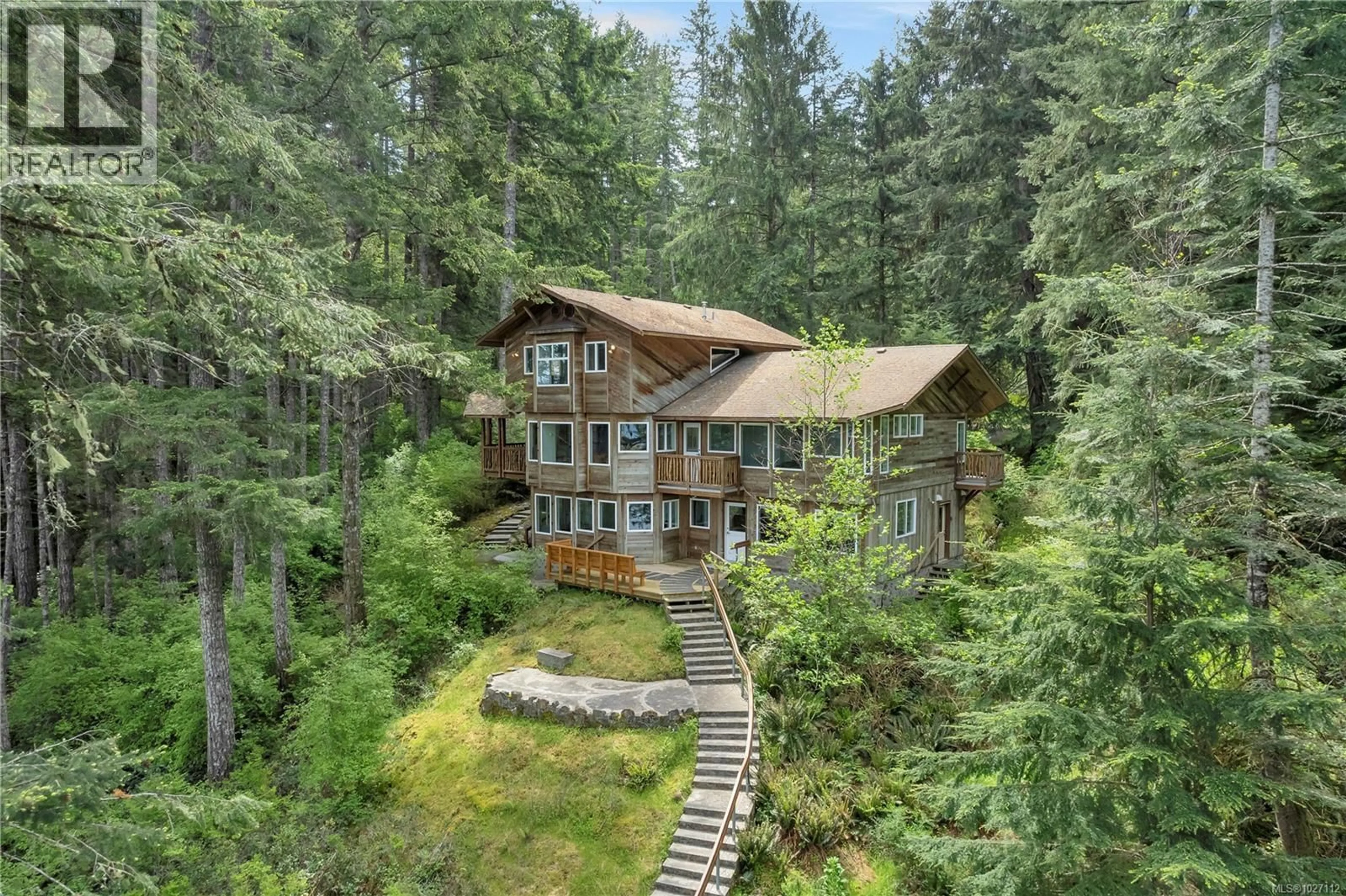 A pic from outside/outdoor area/front of a property/back of a property/a pic from drone, forest/trees view for 1747 HYACINTHE BAY ROAD, Quadra Island British Columbia V0P1H0