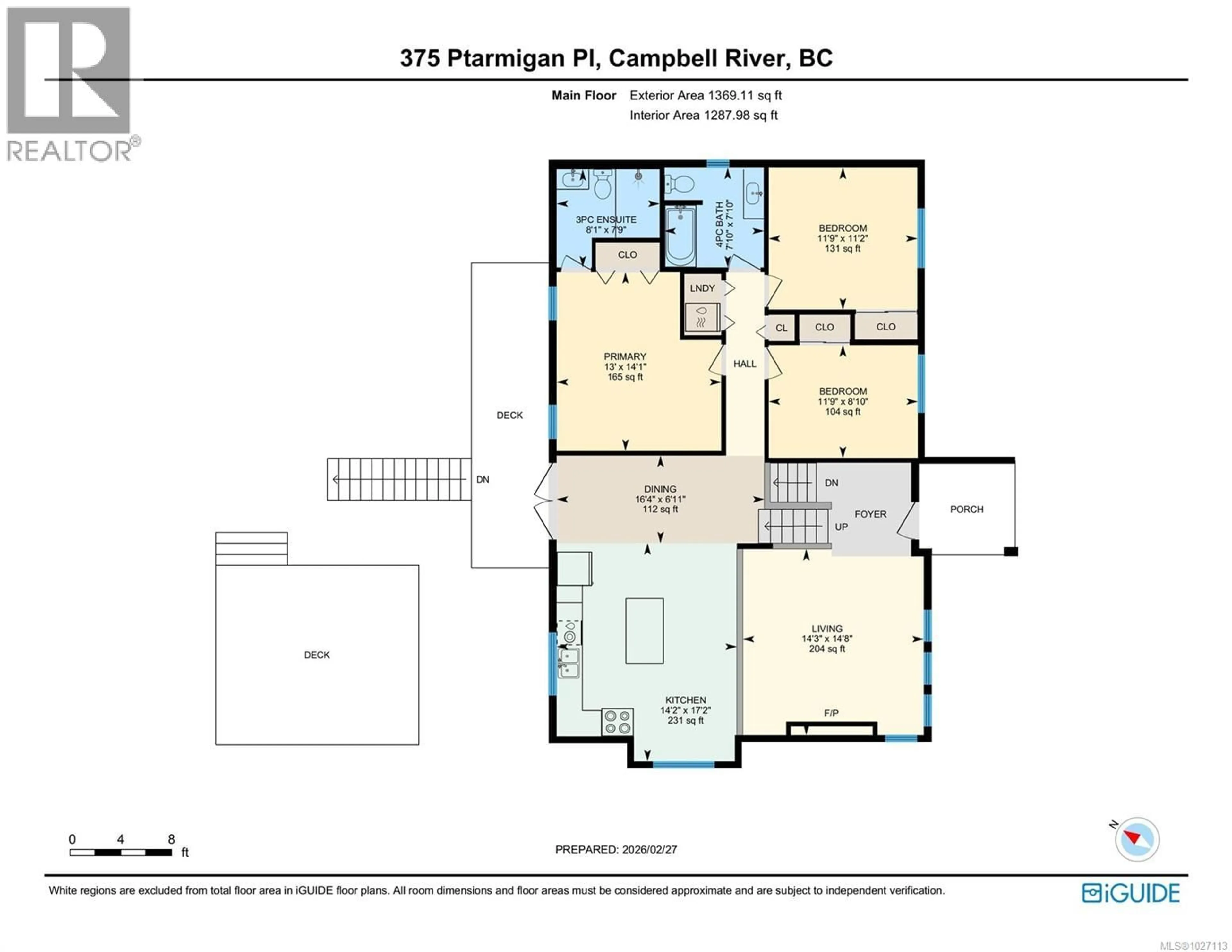 Floor plan for 375 PTARMIGAN PLACE, Campbell River British Columbia V9W7B2