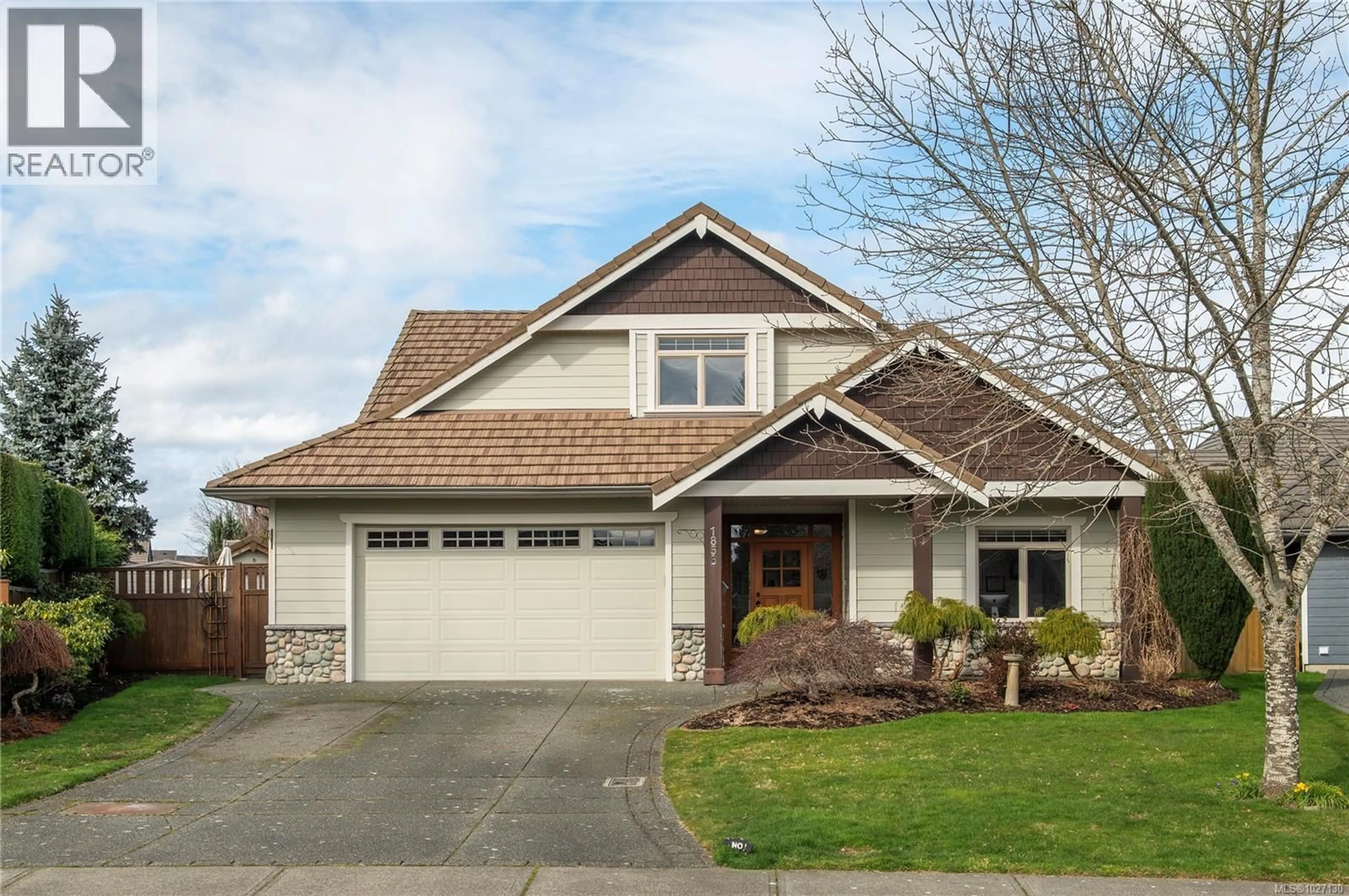 Home with vinyl exterior material, street for 1856 CARDIFF CRESCENT, Courtenay British Columbia V9N3Z5