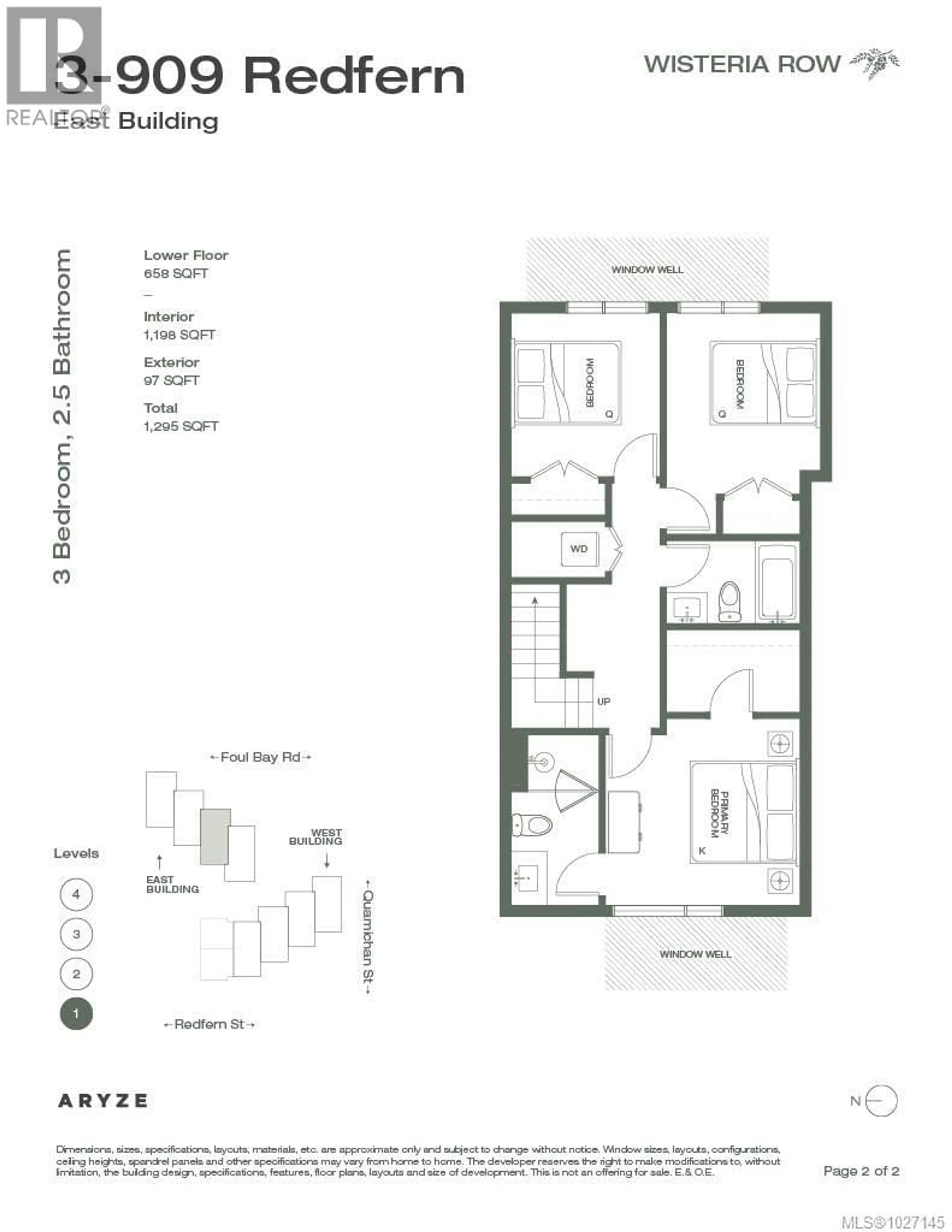 Floor plan for 3 - 909 REDFERN STREET, Victoria British Columbia V8S4G6