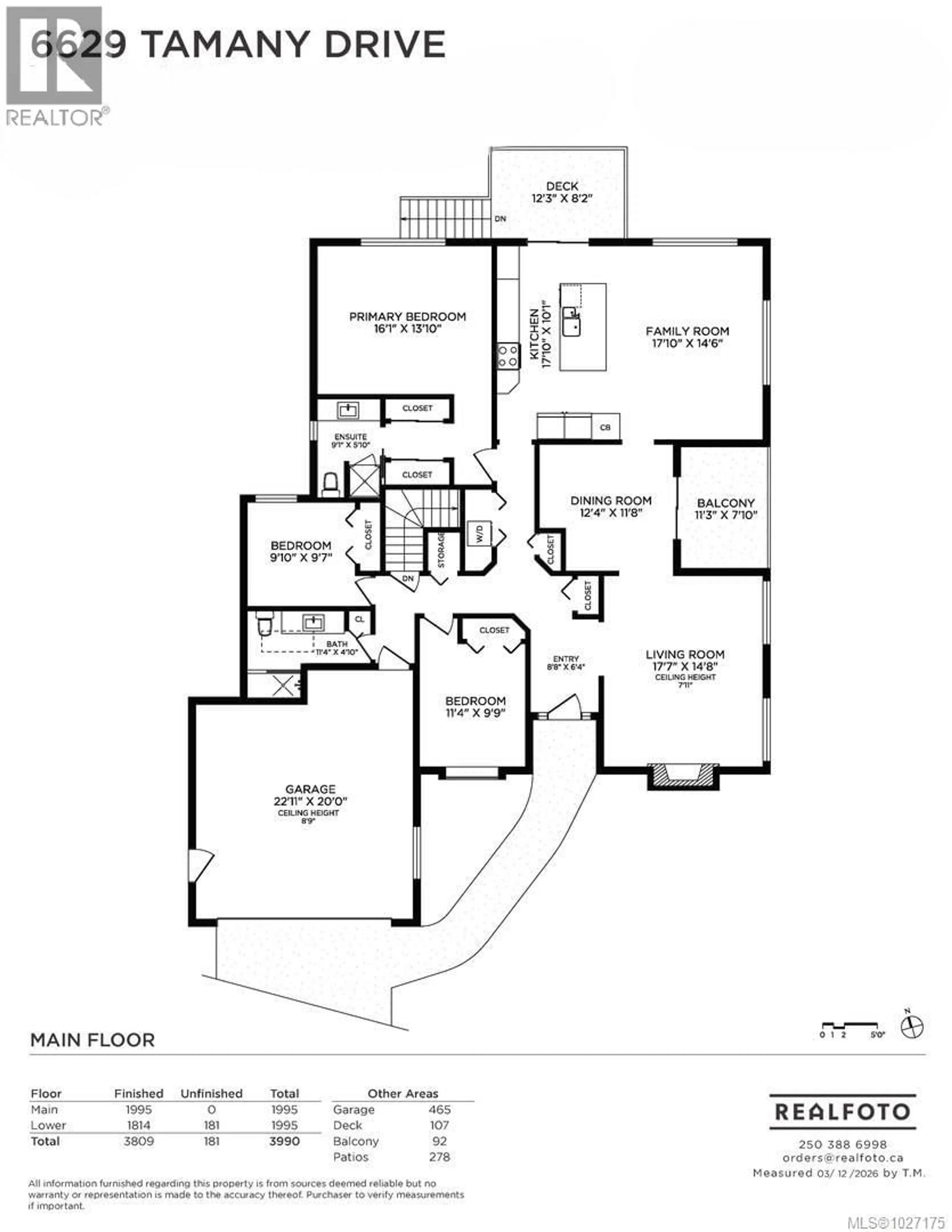 Floor plan for 6629 TAMANY DRIVE, Central Saanich British Columbia V8Z6Y9