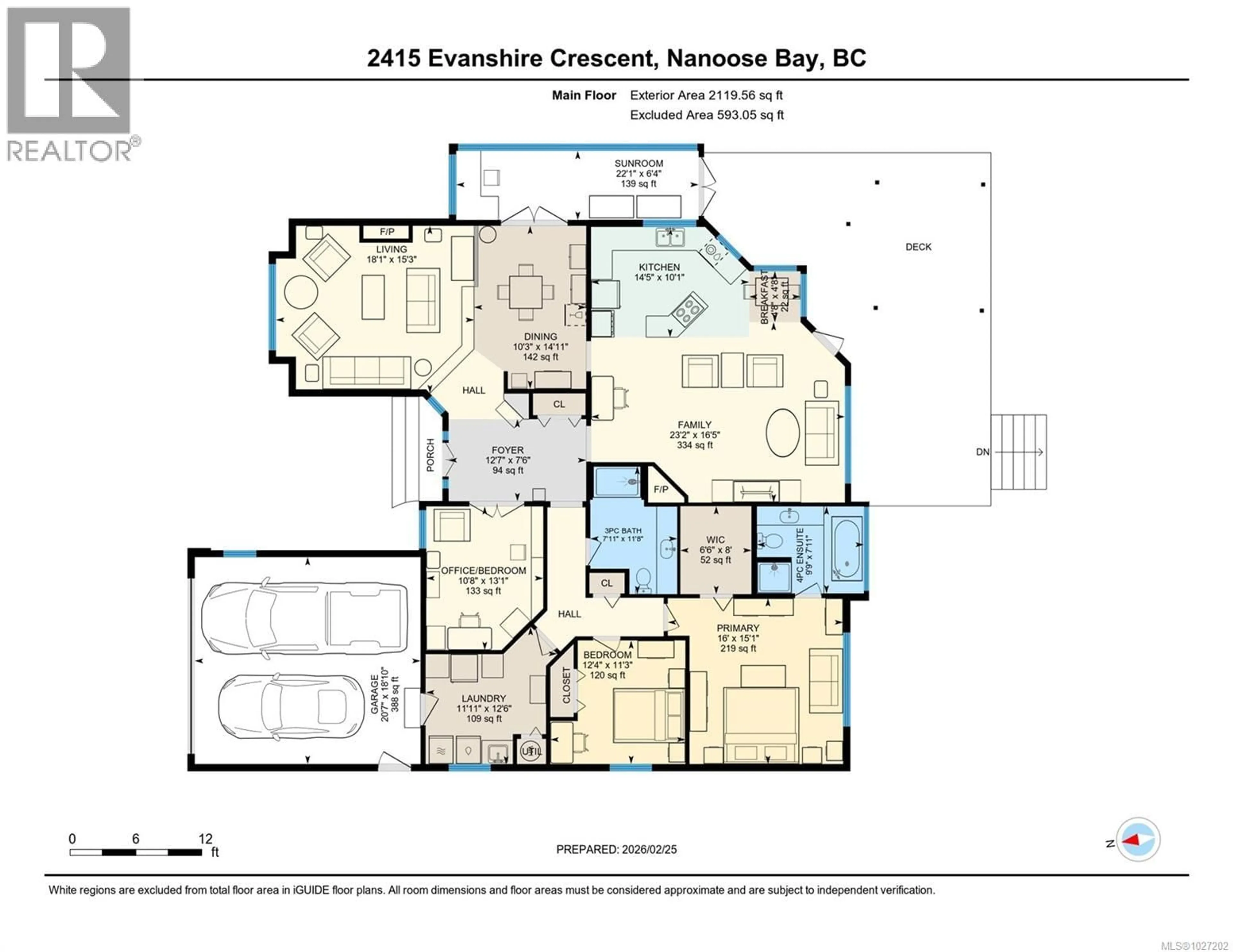 Floor plan for 2415 EVANSHIRE CRESCENT, Nanoose Bay British Columbia V9P9G7
