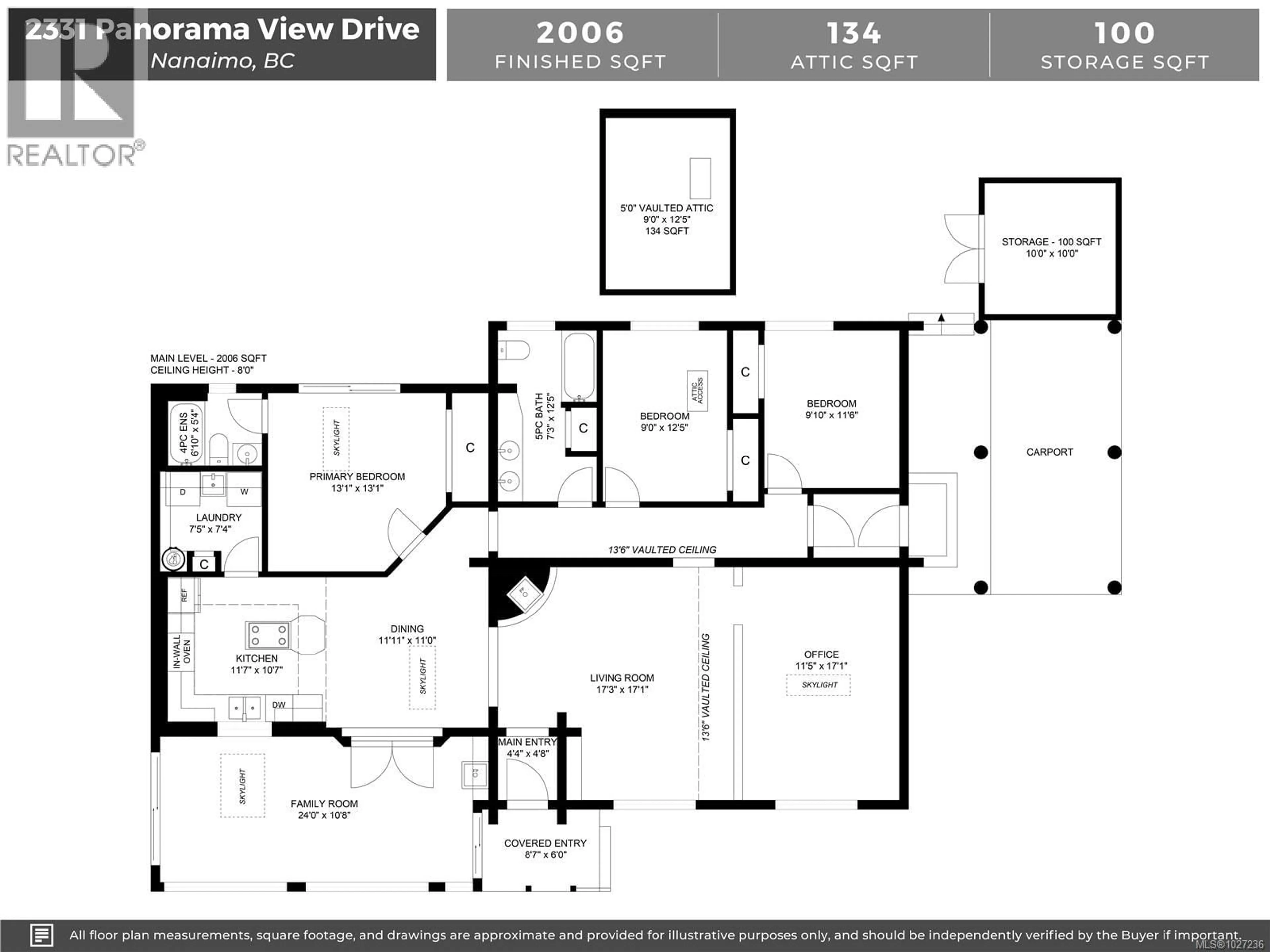 Floor plan for 2331 PANORAMA VIEW DRIVE, Nanaimo British Columbia V9R6T1