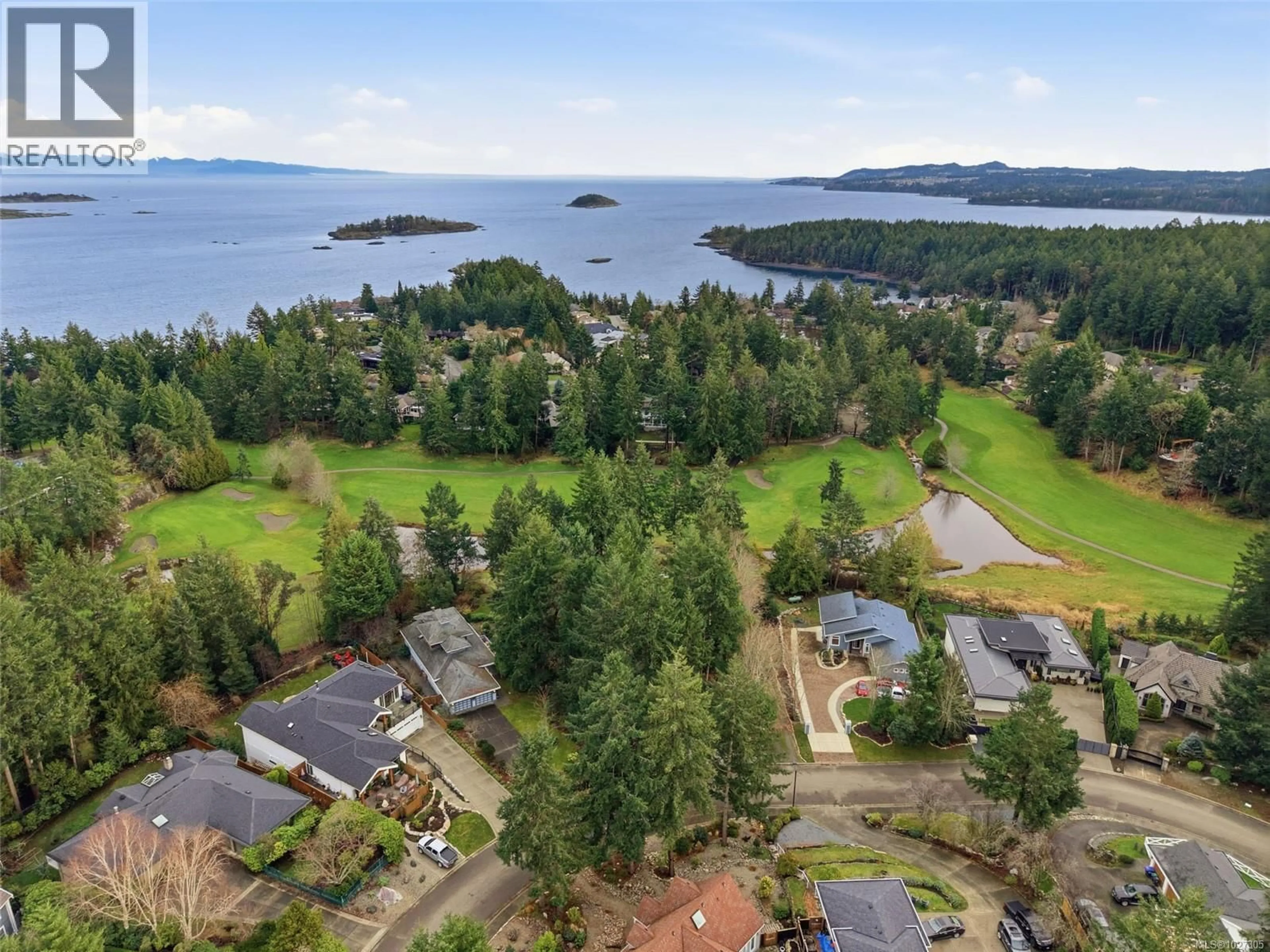 A pic from outside/outdoor area/front of a property/back of a property/a pic from drone, water/lake/river/ocean view for 2441 EVANSHIRE CRESCENT, Nanoose Bay British Columbia V9P9G7