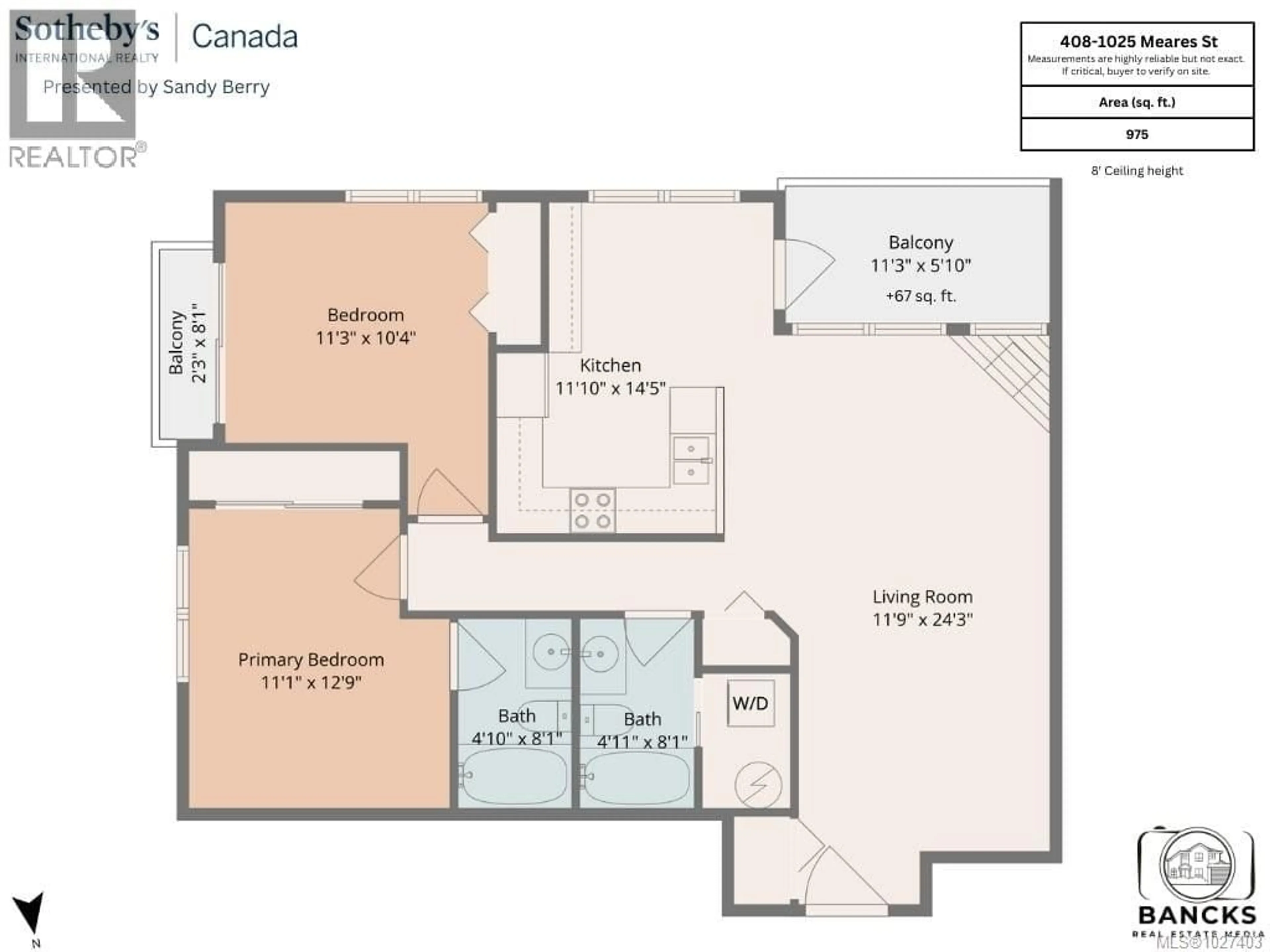 Floor plan for 408 - 1025 MEARES STREET, Victoria British Columbia V8V3J7