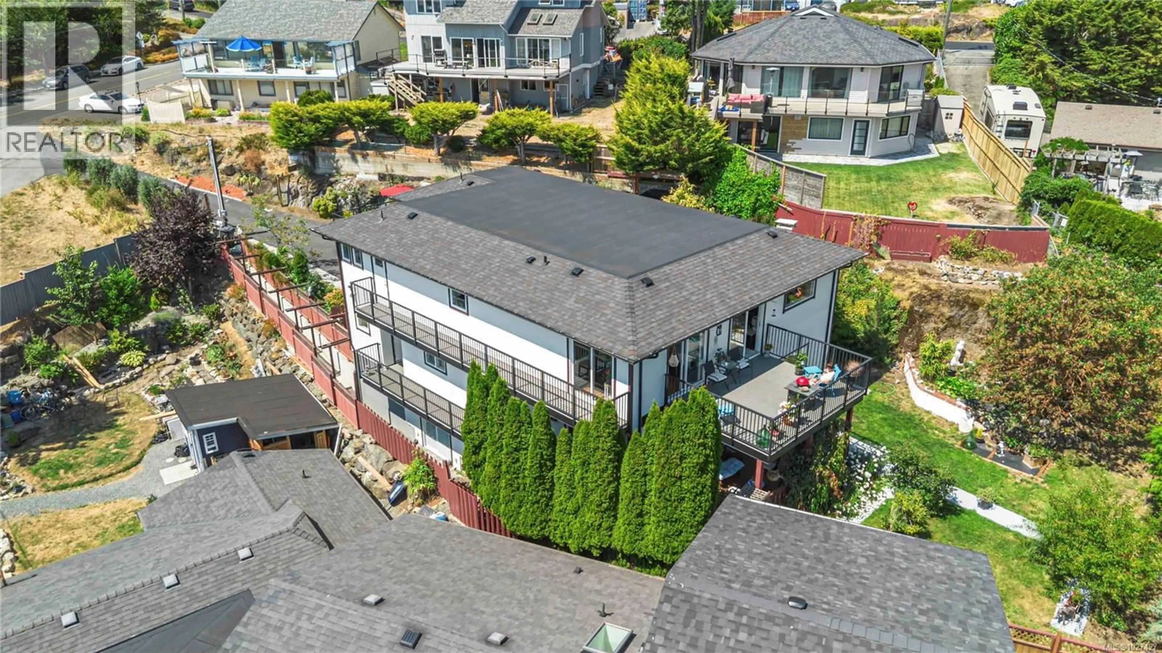 A pic from outside/outdoor area/front of a property/back of a property/a pic from drone, unknown for 3403 KARGER TERRACE, Colwood British Columbia V9C3K4