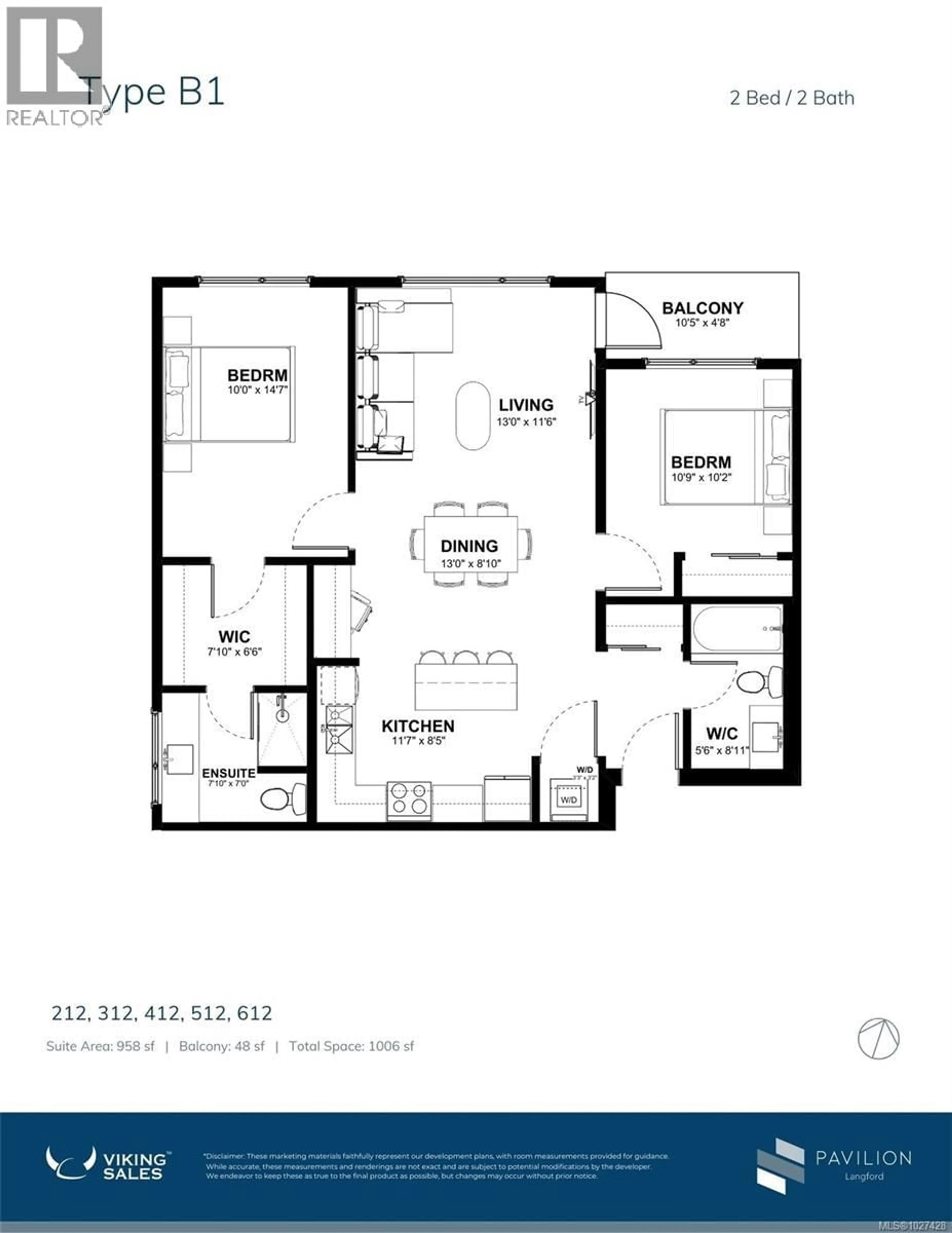 Floor plan for 212 - 777 STATION AVENUE, Langford British Columbia V9B2S1