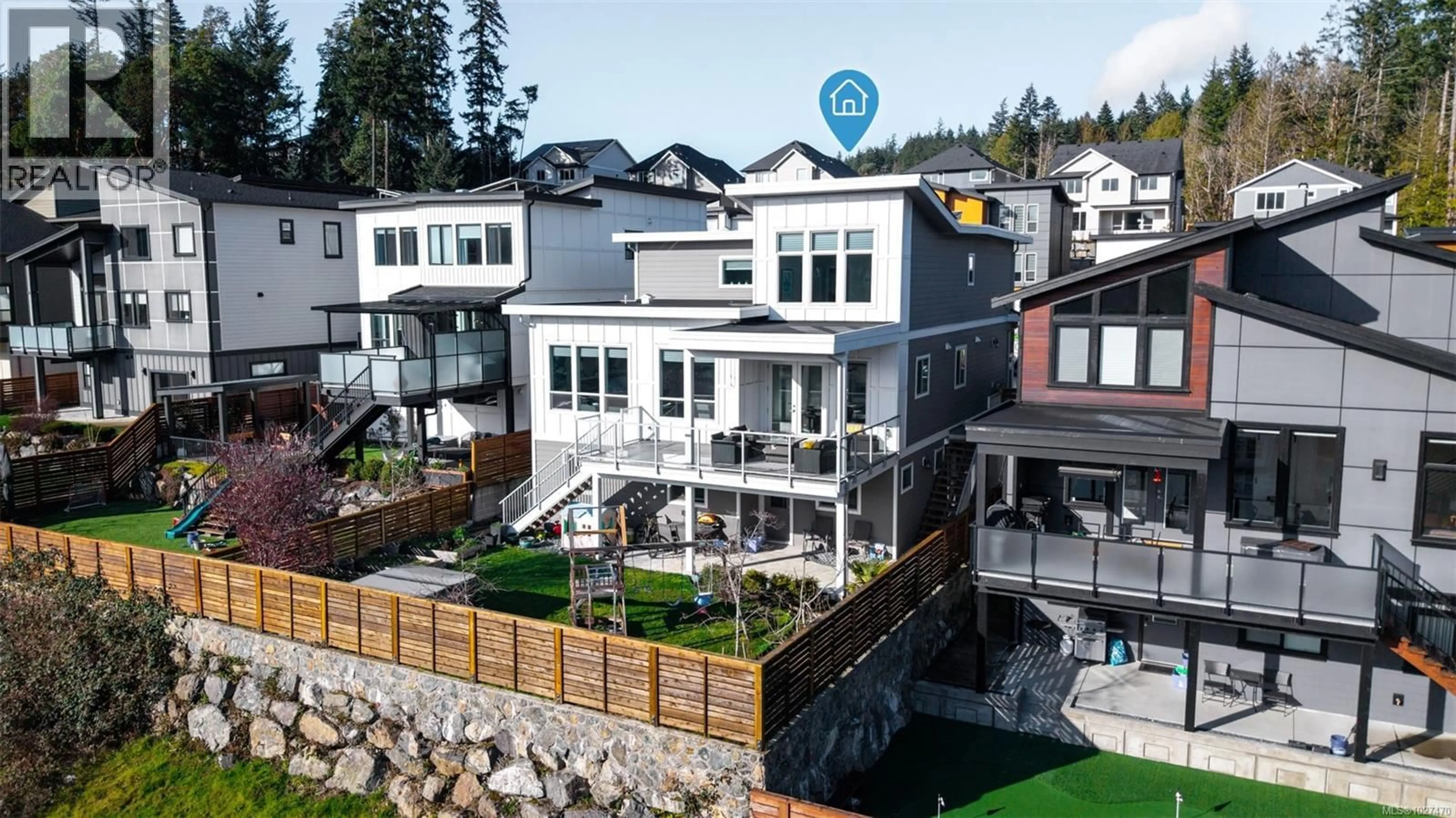A pic from outside/outdoor area/front of a property/back of a property/a pic from drone, mountain view for 1051 GOLDEN SPIRE CRESCENT, Langford British Columbia V9C0N7