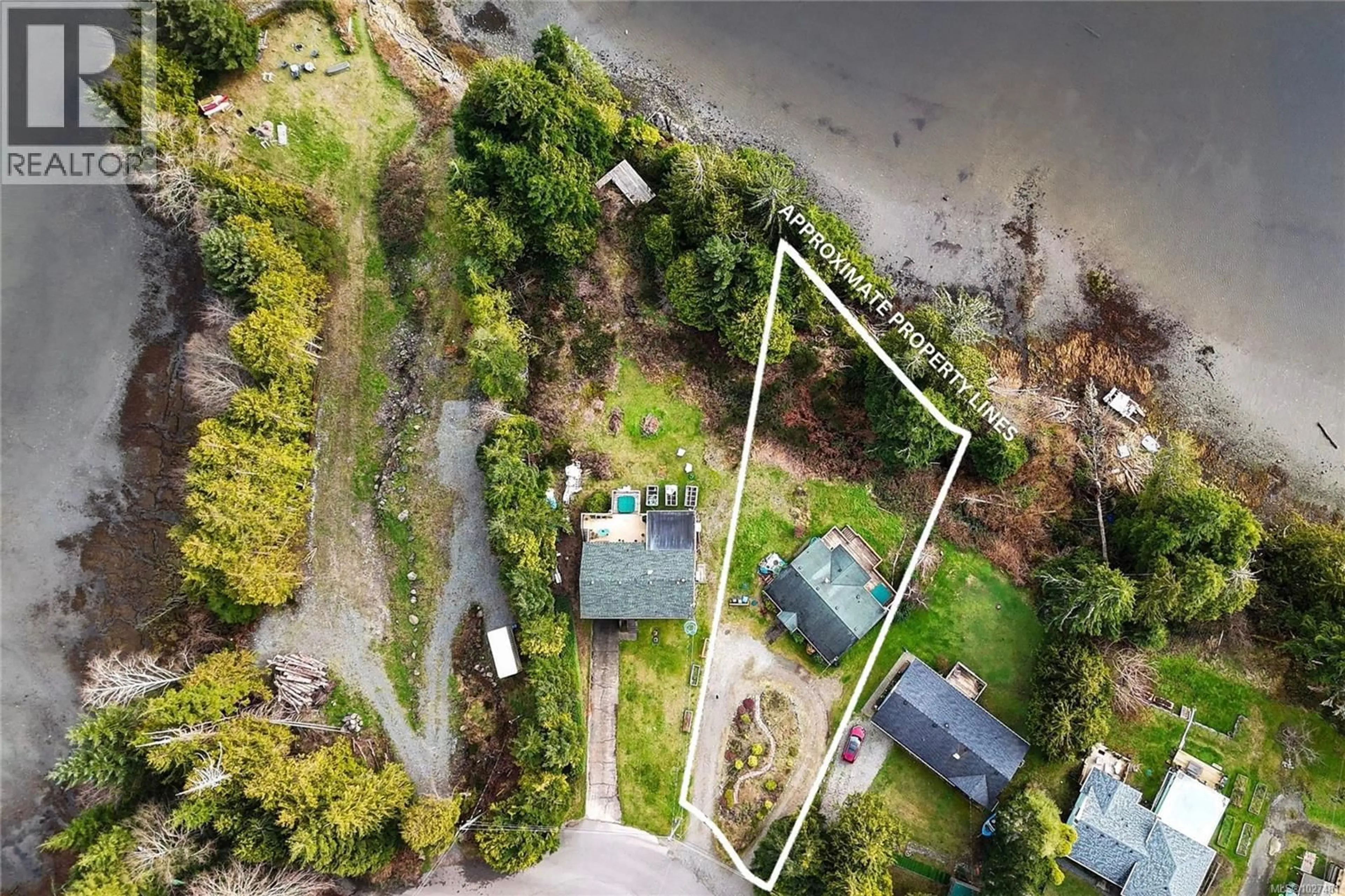 A pic from outside/outdoor area/front of a property/back of a property/a pic from drone, water/lake/river/ocean view for 212 ALBION CRESCENT, Ucluelet British Columbia V0R3A0