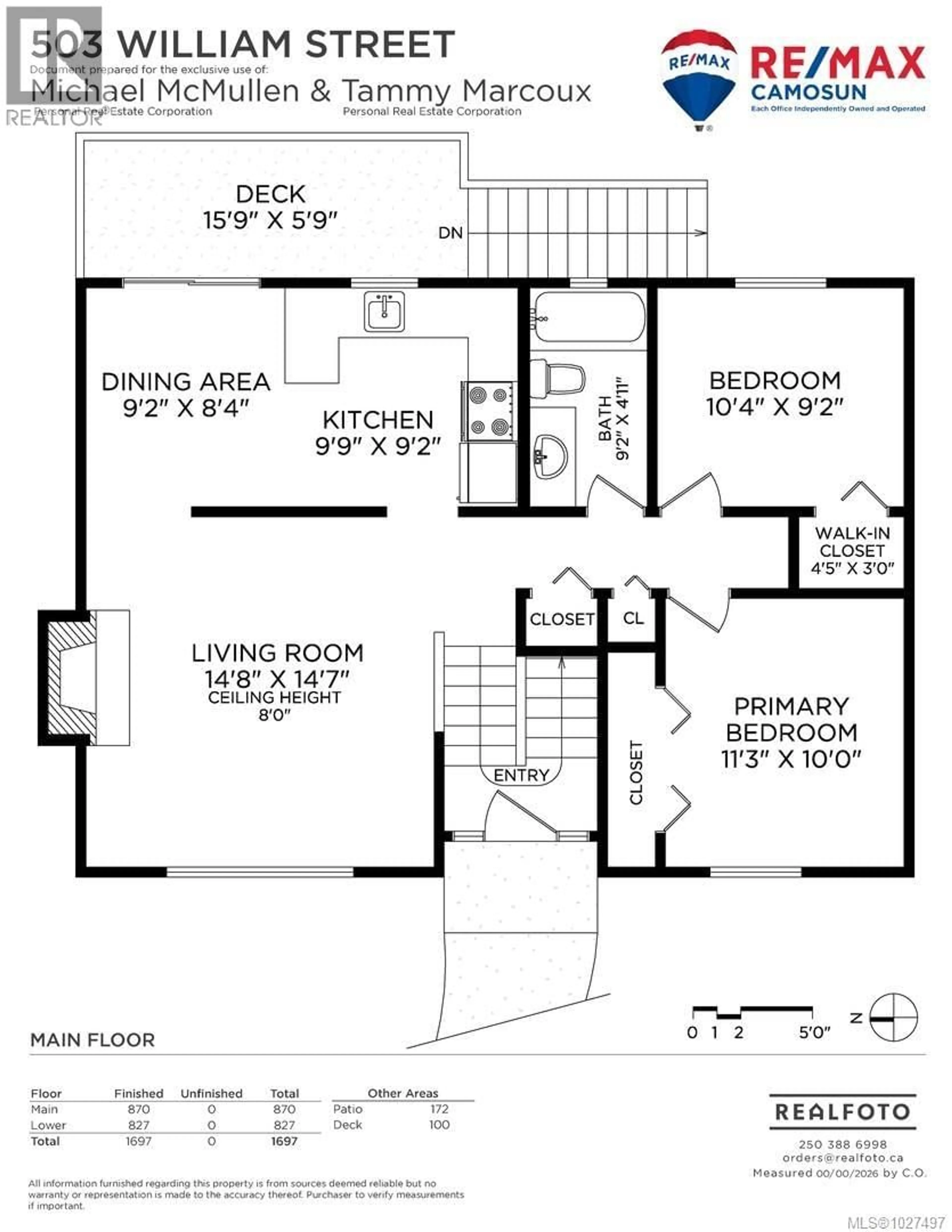 Floor plan for 503 WILLIAM STREET, Victoria British Columbia V9A3Y8