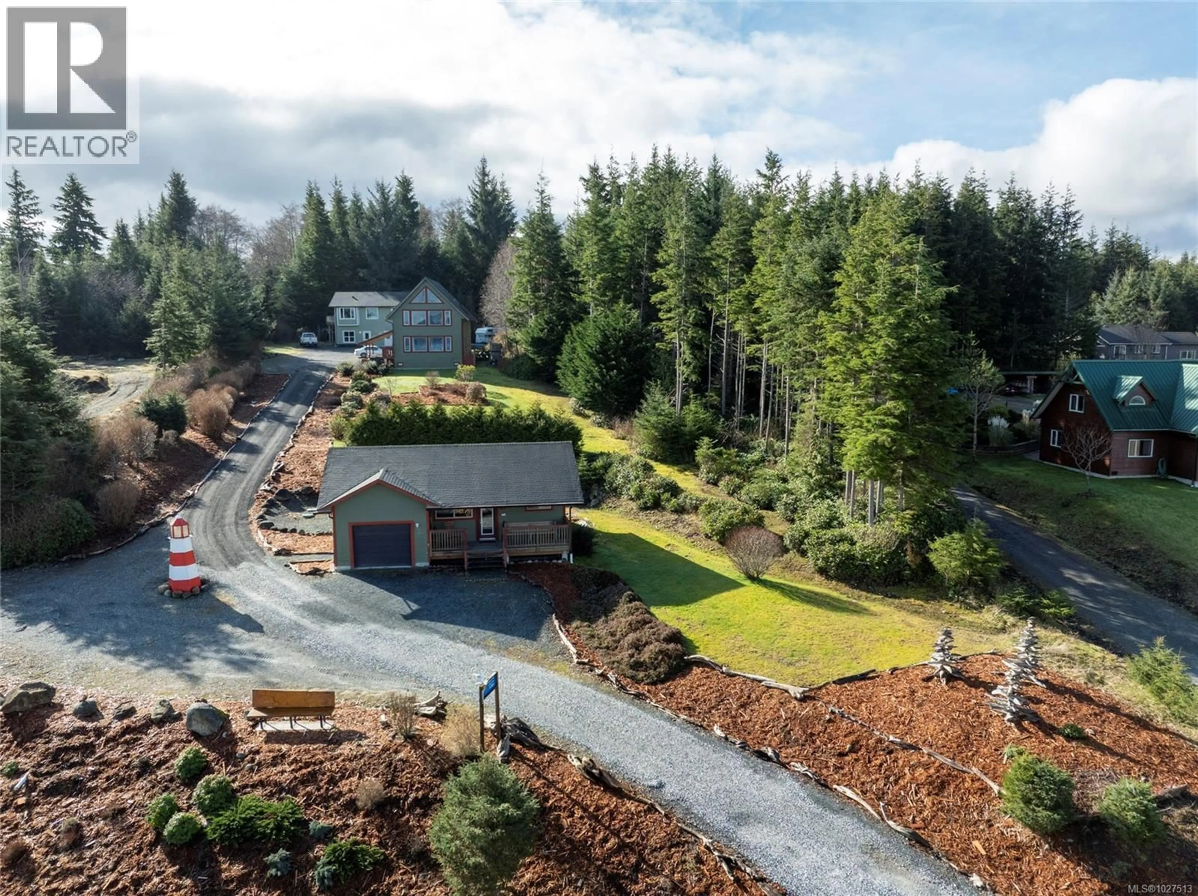 A pic from outside/outdoor area/front of a property/back of a property/a pic from drone, forest/trees view for 805 LANQVIST ROAD, Hyde Creek British Columbia V0N2R0
