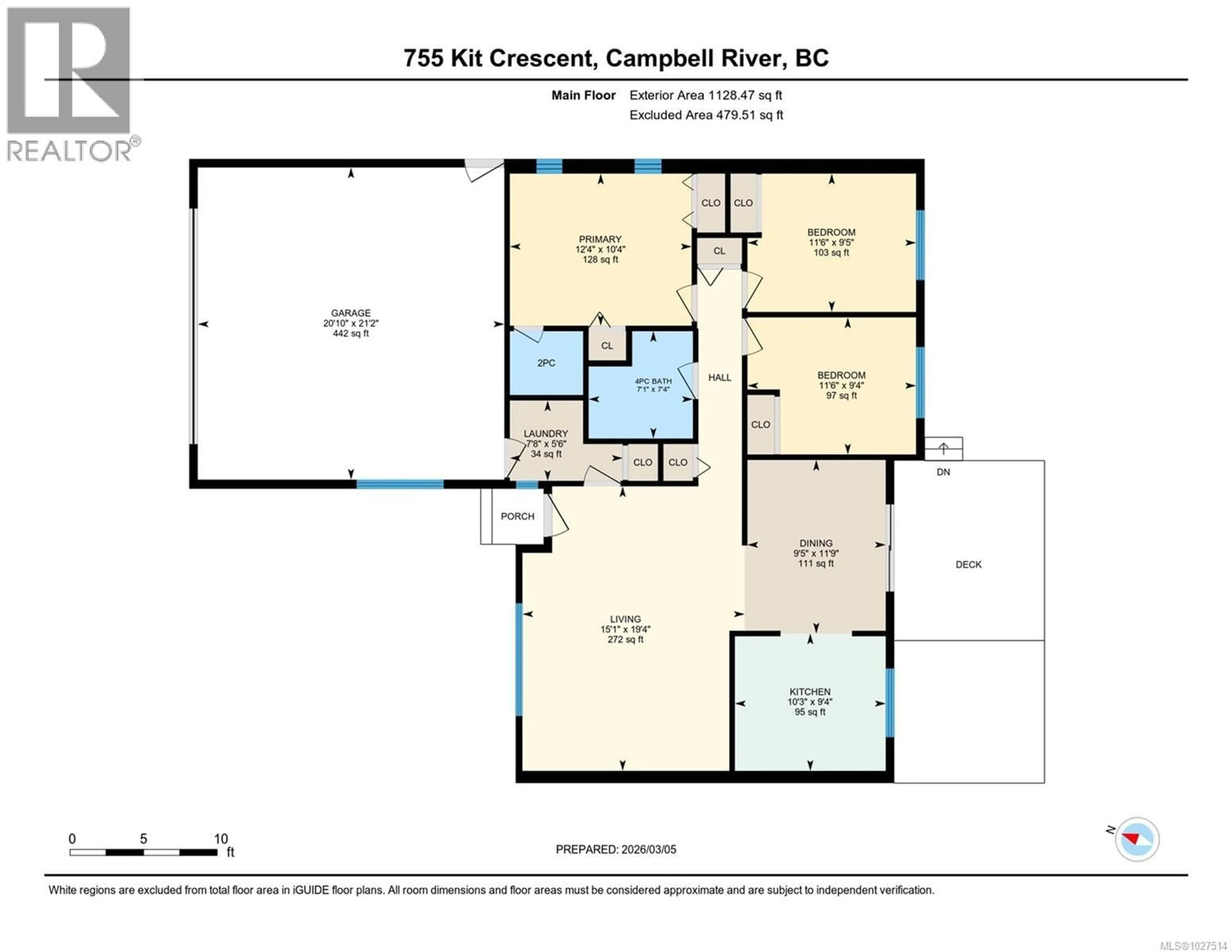 Floor plan for 755 KIT CRESCENT, Campbell River British Columbia V9H1P6